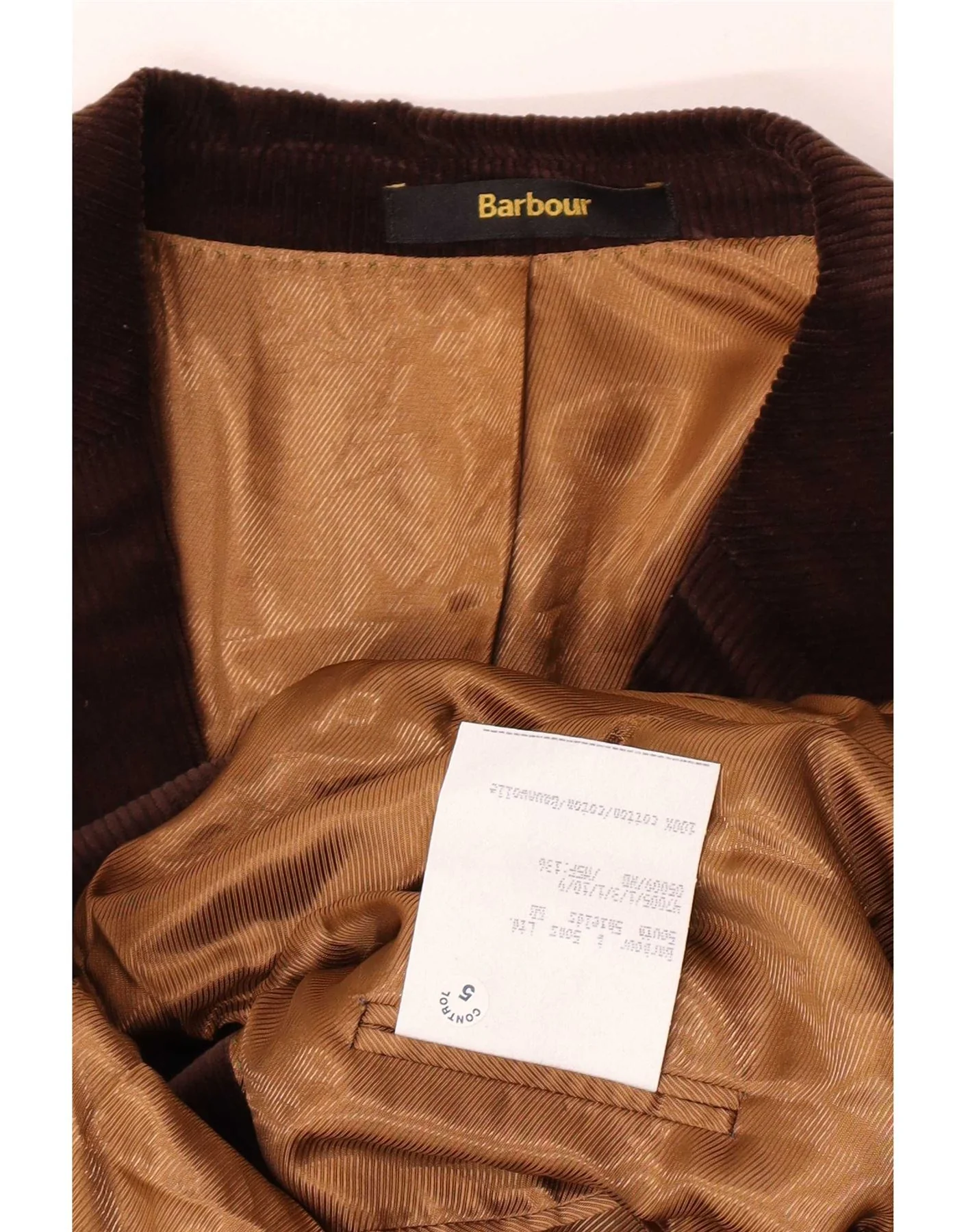 Barbour Mens 2 Button Corduroy Blazer Jacket IT 56 3XL Brown Cotton - Image 4