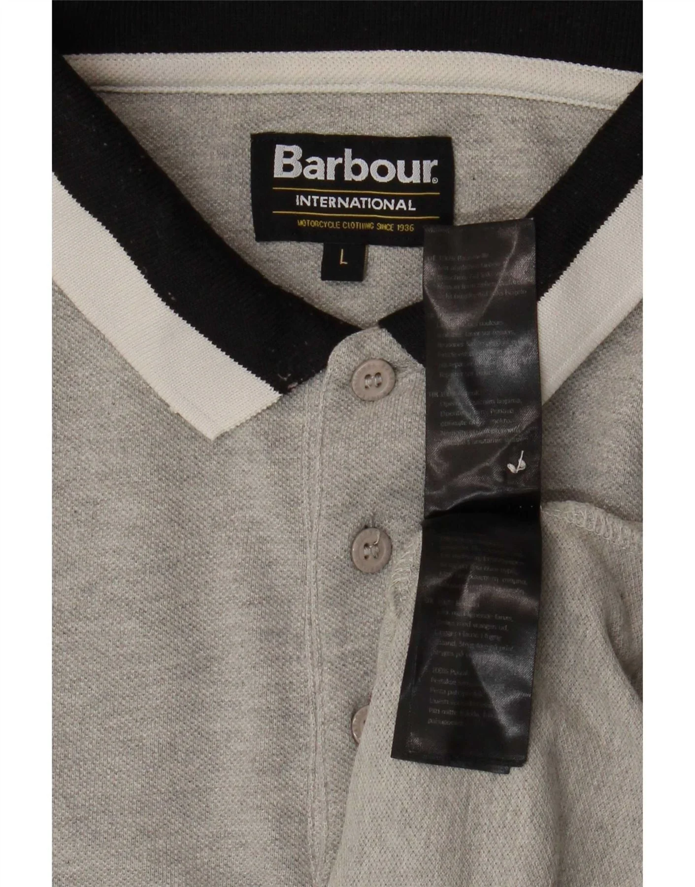 Barbour Mens Polo Shirt Large Grey Colourblock Cotton - Image 3