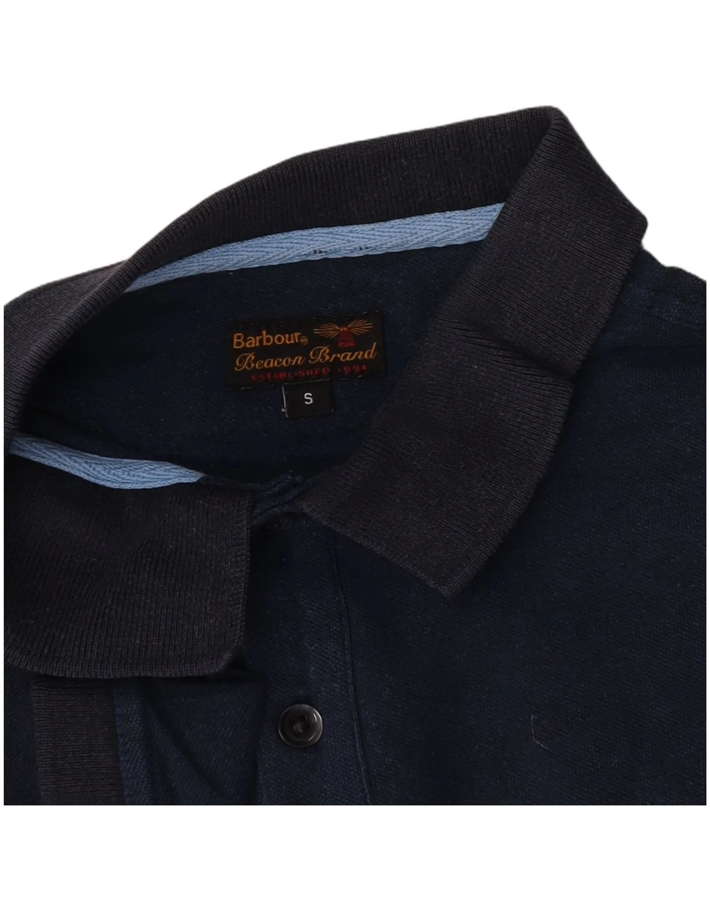 Barbour Mens Polo Shirt Small Navy Blue - Image 3