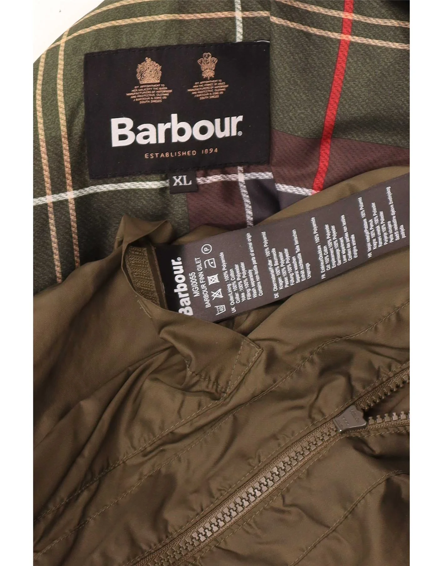 Barbour Mens Quilted Gilet UK 42 XL Khaki Polyamide - Image 5