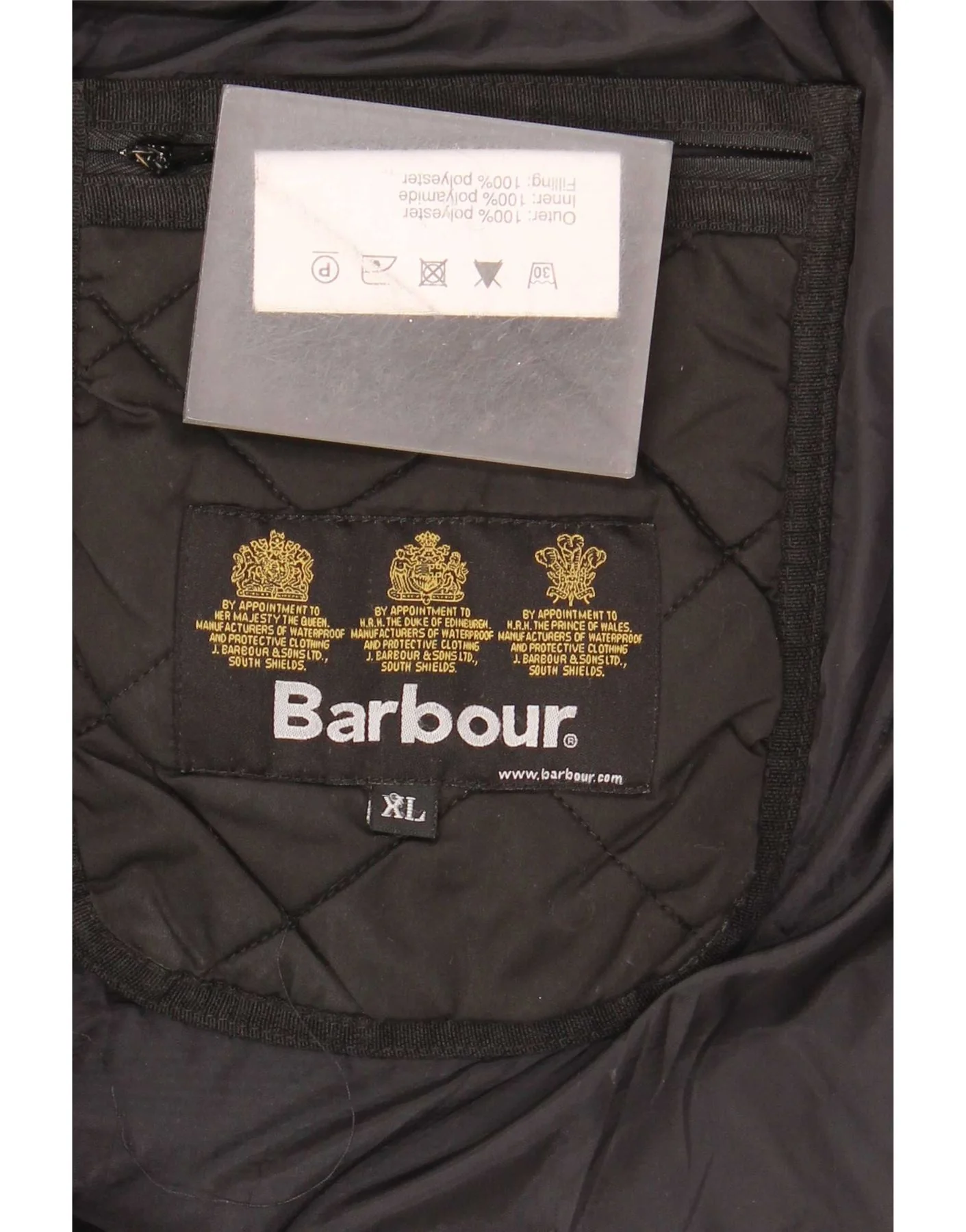 Barbour Mens Quilted Jacket UK 42 XL Black Polyester - Image 3