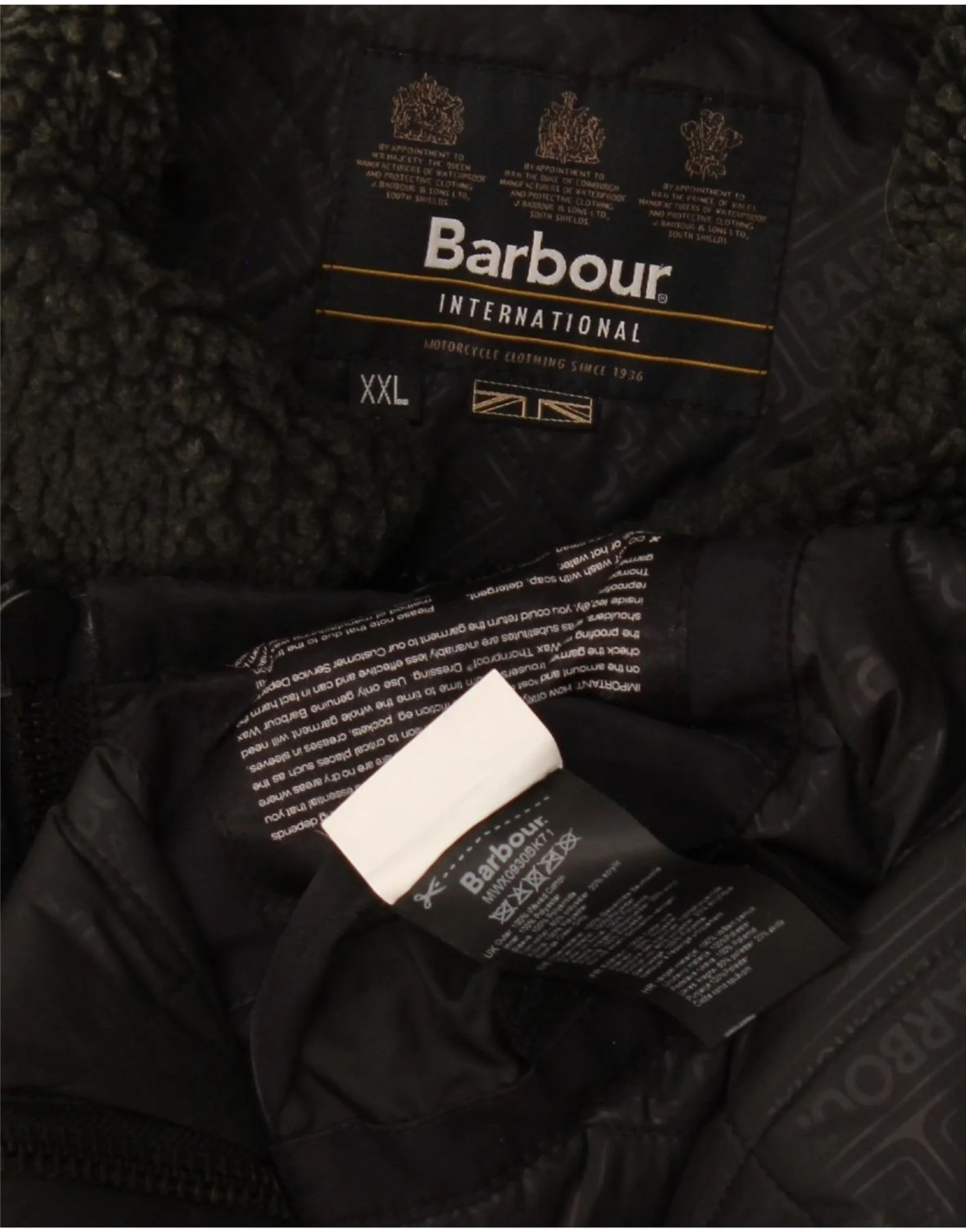 Barbour Mens Sherpa Utility Jacket UK 44 2XL Black Cotton - Image 4