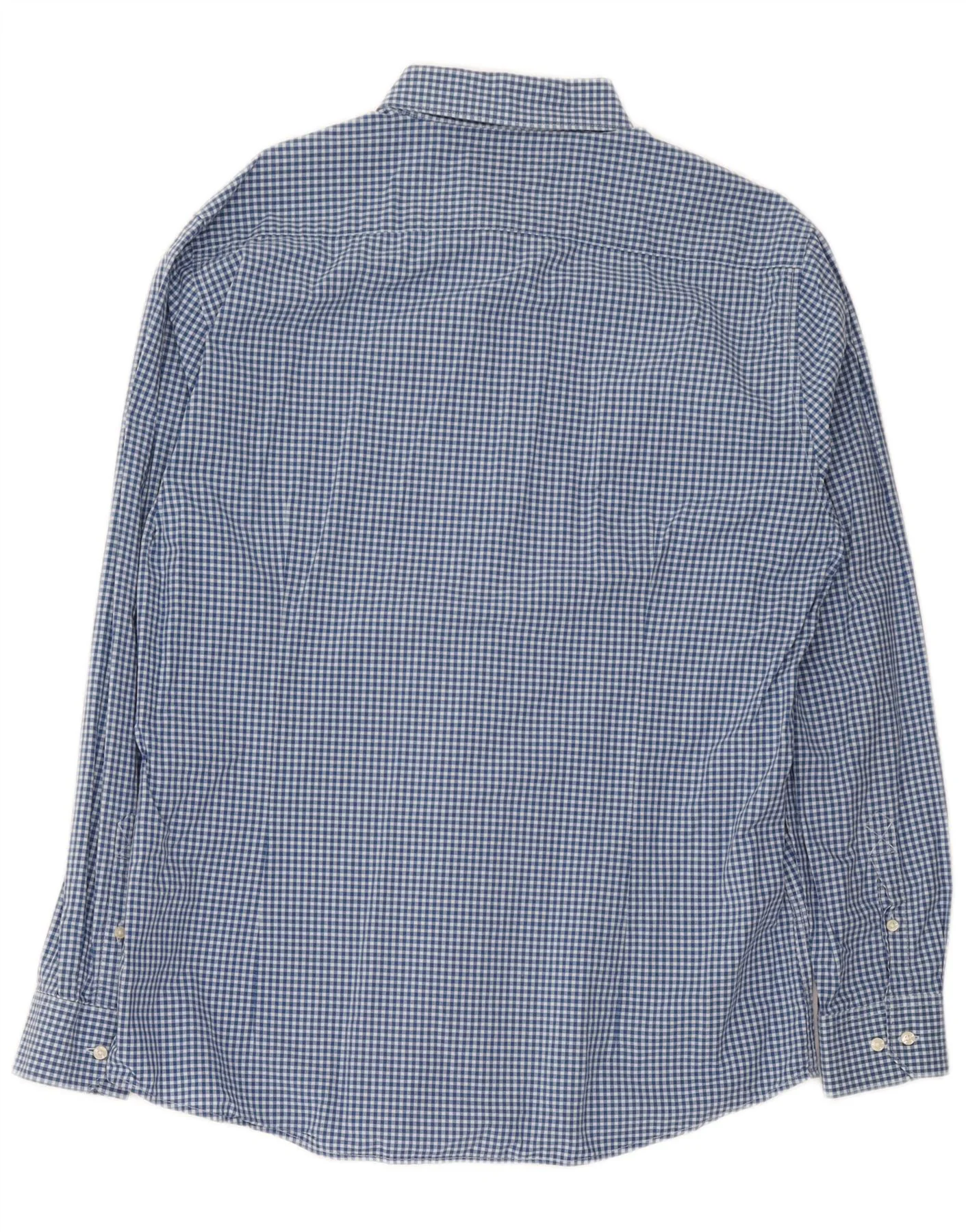 Barbour Mens Tailored Fit Shirt XL Blue Gingham Cotton - Image 2