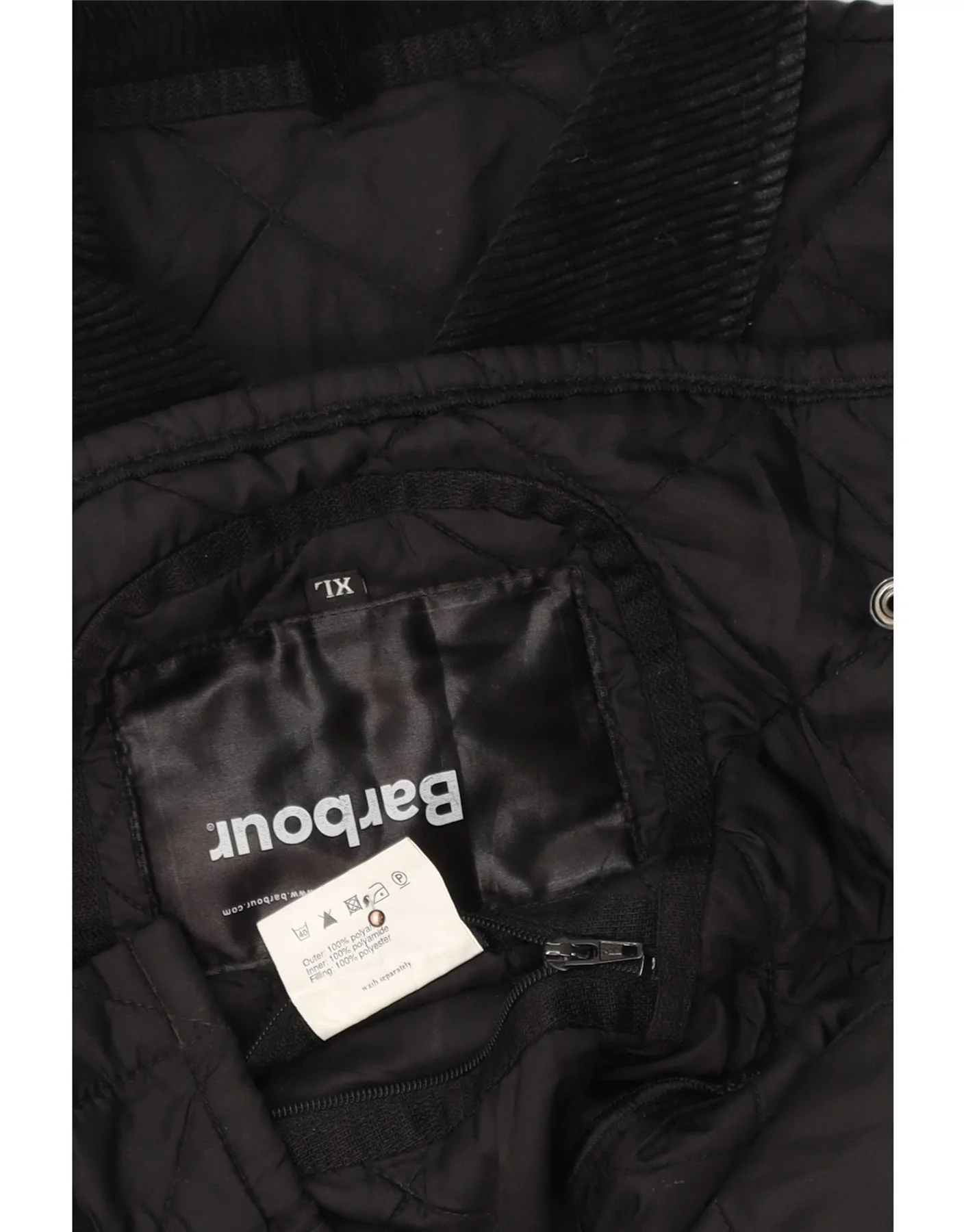 Barbour Womens Quilted Jacket UK 18 XL Black Polyamide - Image 3