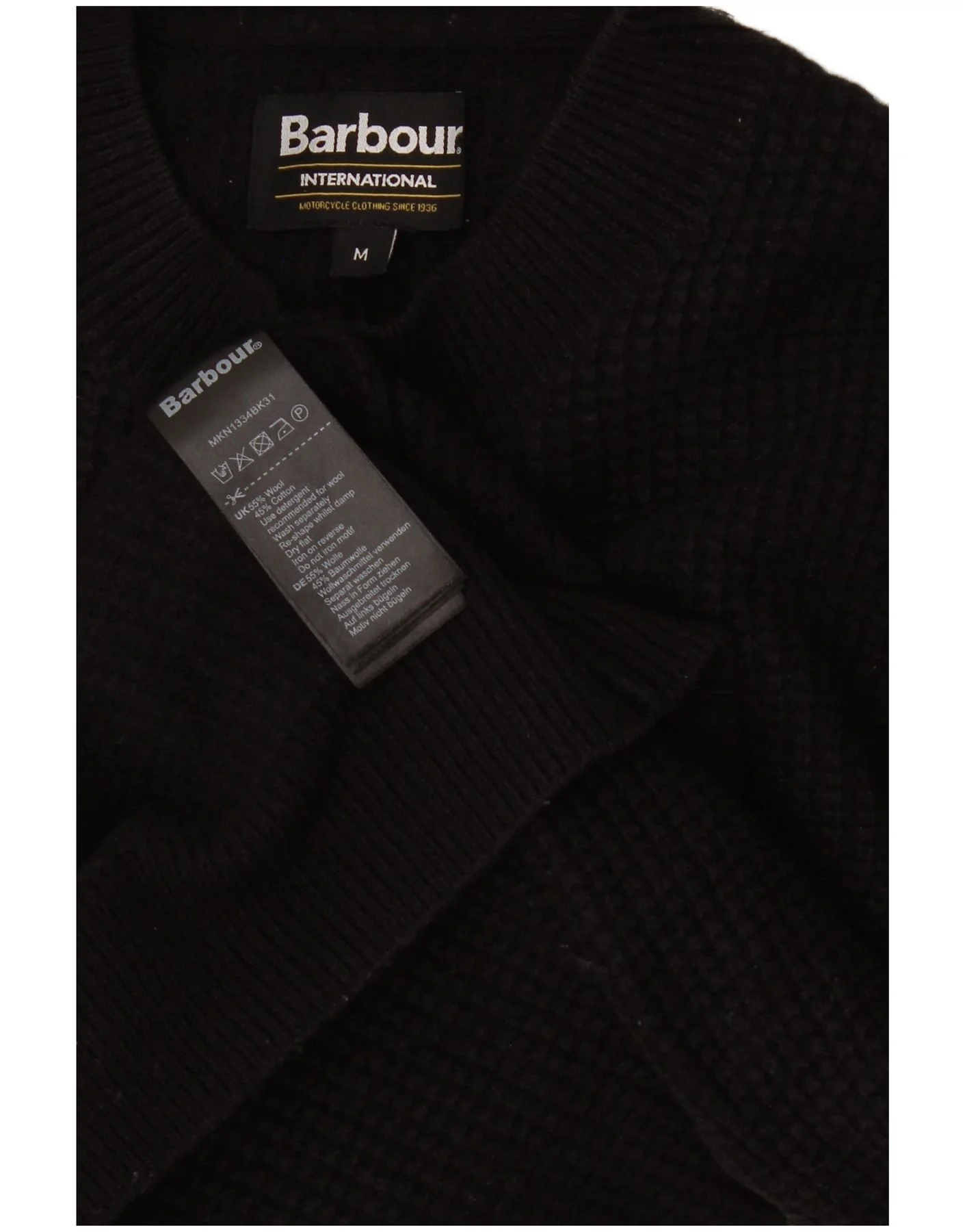 Barbour Womens Turtle Neck Jumper Sweater Medium Black Wool - Image 3