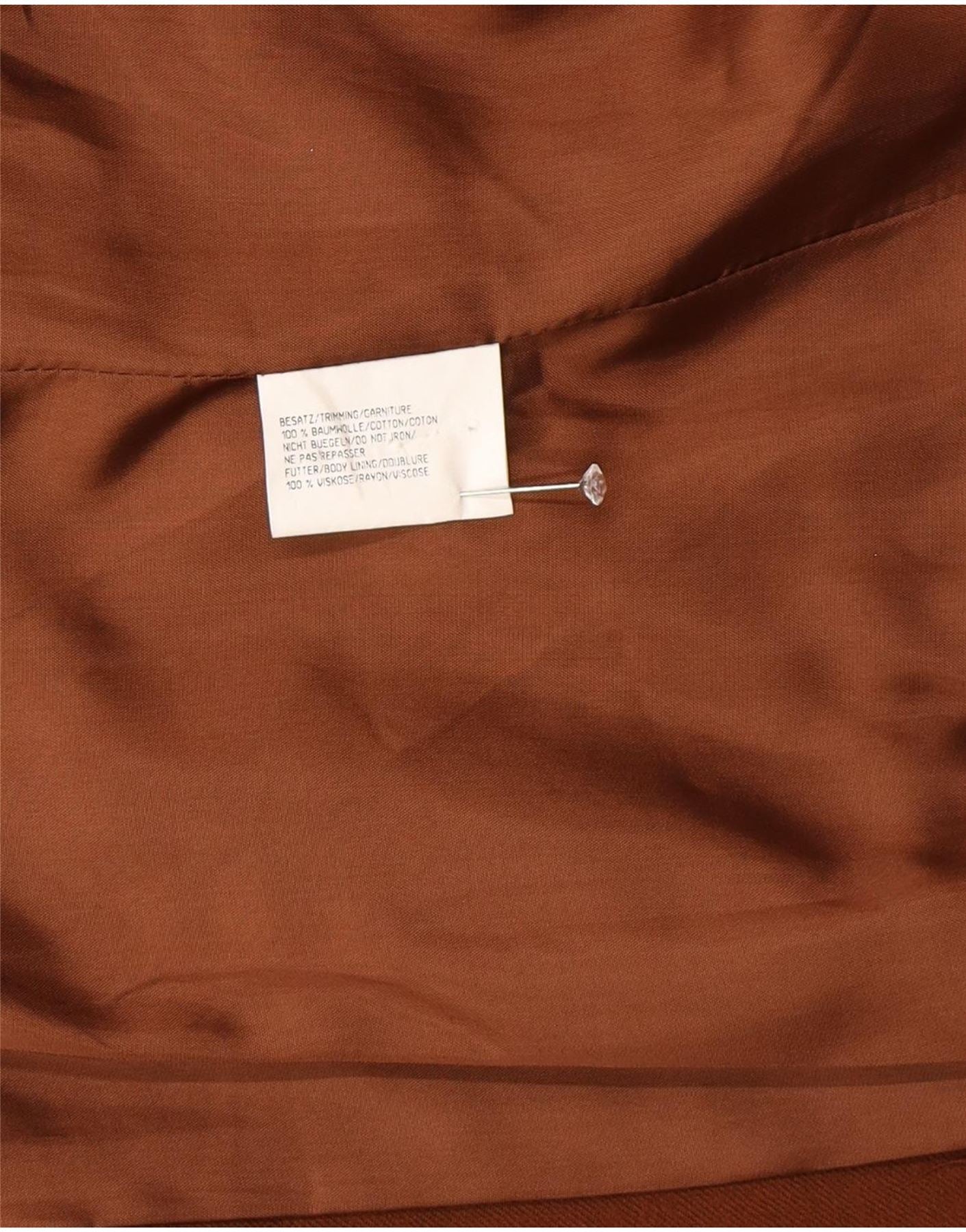 Basler Womens 2 Button Blazer Jacket EU 48 2XL Brown Cotton - Image 3