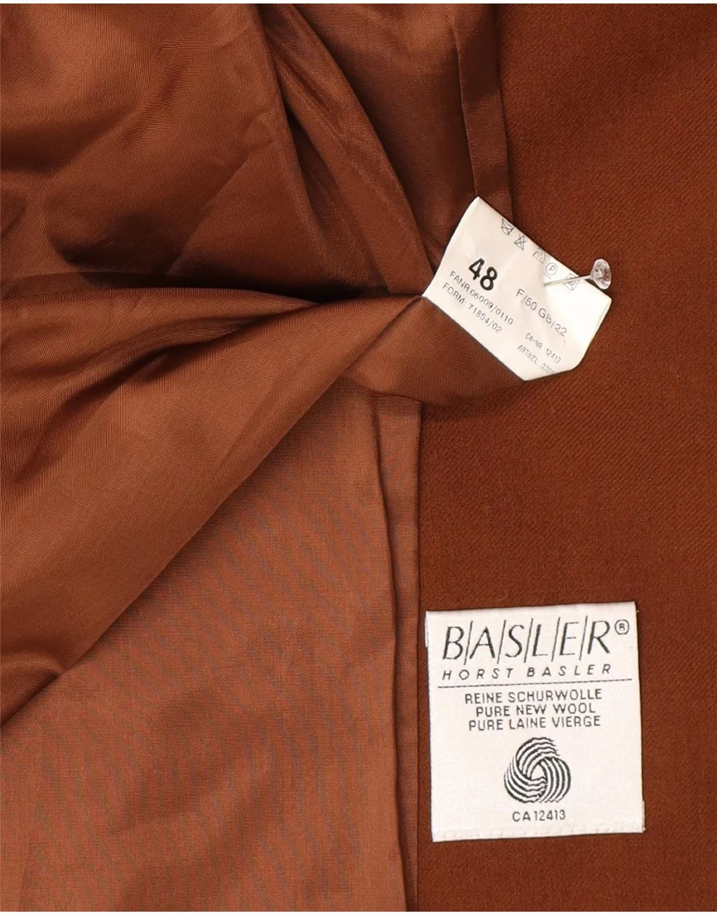Basler Womens 2 Button Blazer Jacket EU 48 2XL Brown Cotton - Image 4
