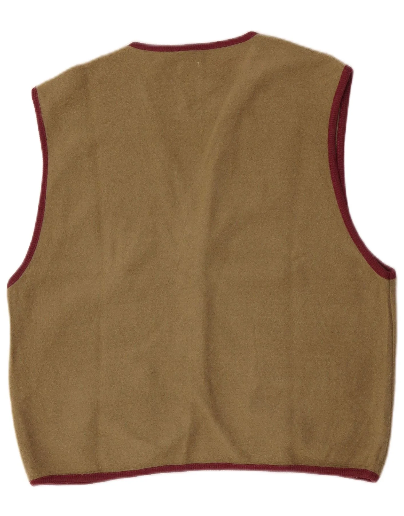 Belfe Mens Waistcoat Medium Khaki Colourblock Wool - Image 2