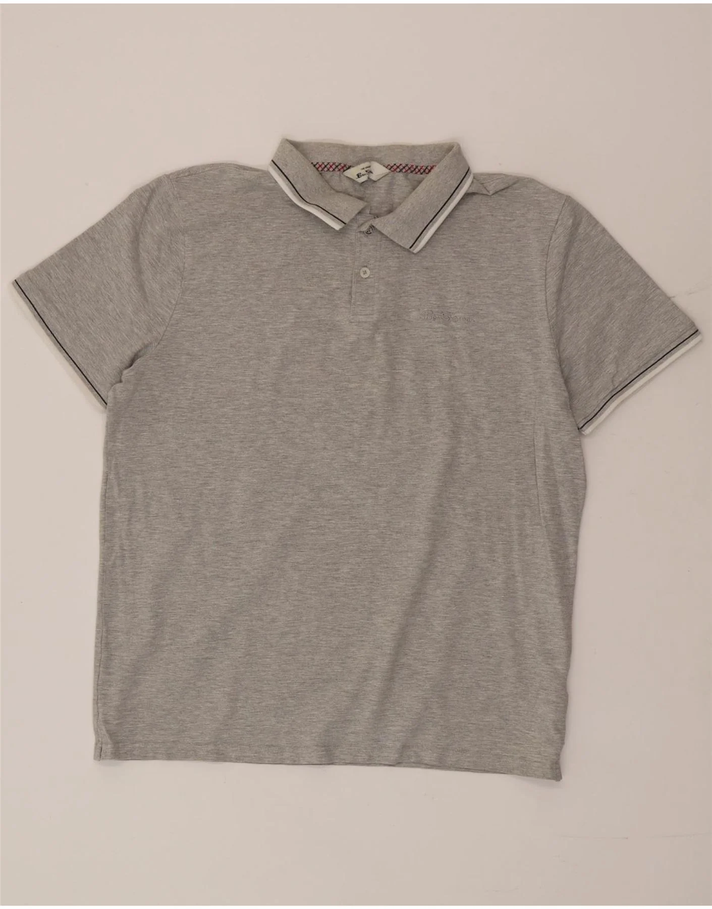 Ben Sherman Mens Polo Shirt Large Grey Cotton