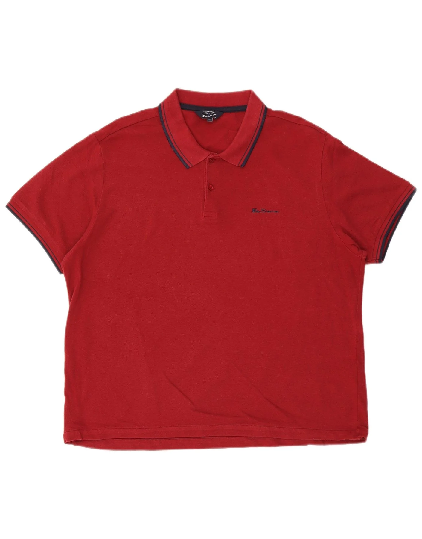 Ben Sherman Mens Polo Shirt XL Burgundy Cotton