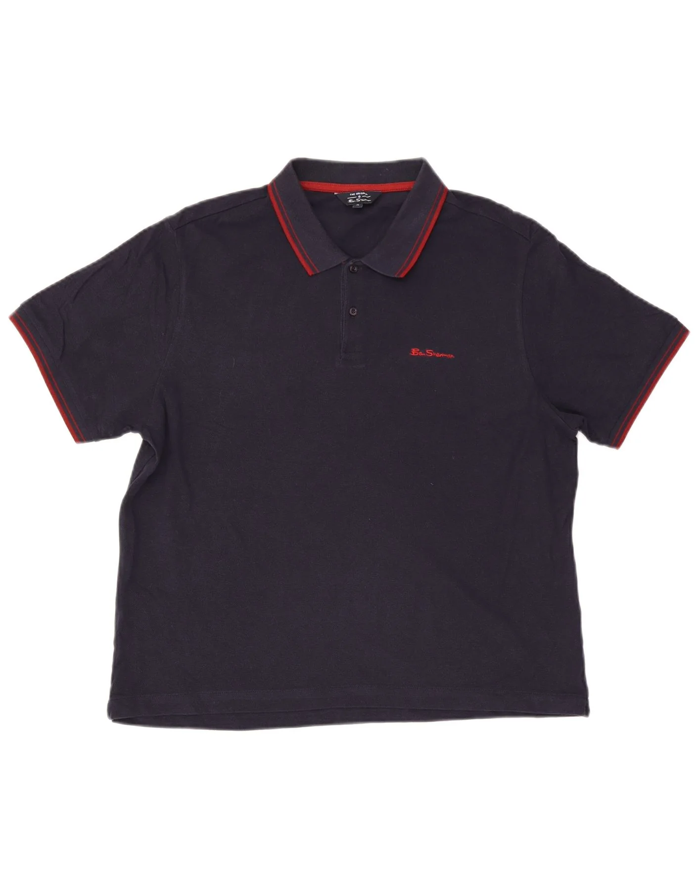 Ben Sherman Mens Polo Shirt XL Navy Blue Cotton