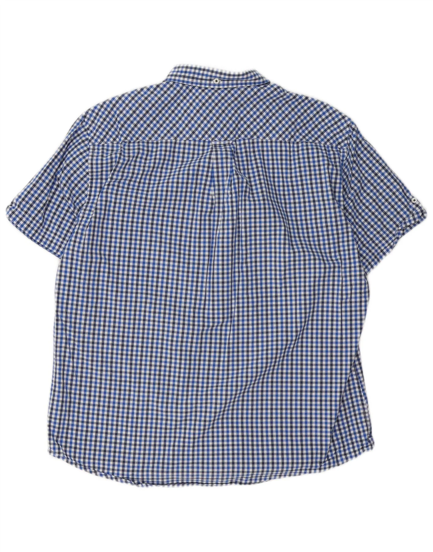 Ben Sherman Mens Short Sleeve Shirt XL Blue Gingham Cotton - Image 2