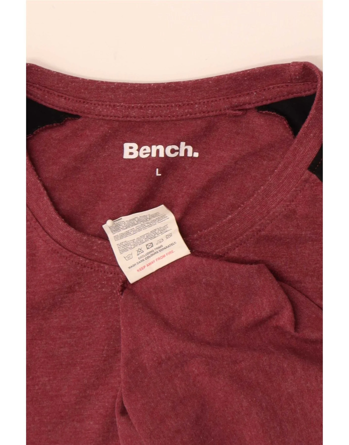 Bench Mens Short Sleeve Regular T-Shirt Top Large Red Colourblock Cotton - Image 3