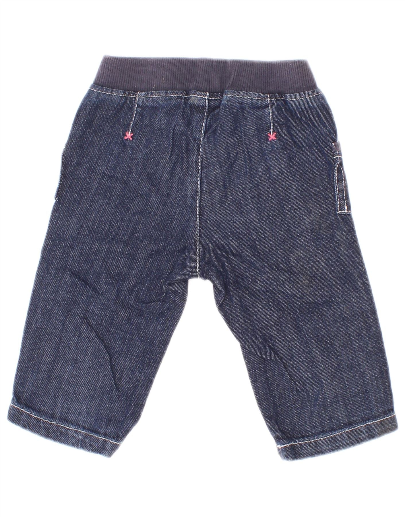 Benetton Baby Girls Denim Shorts 3-6 Months W18 Navy Blue Cotton - Image 2