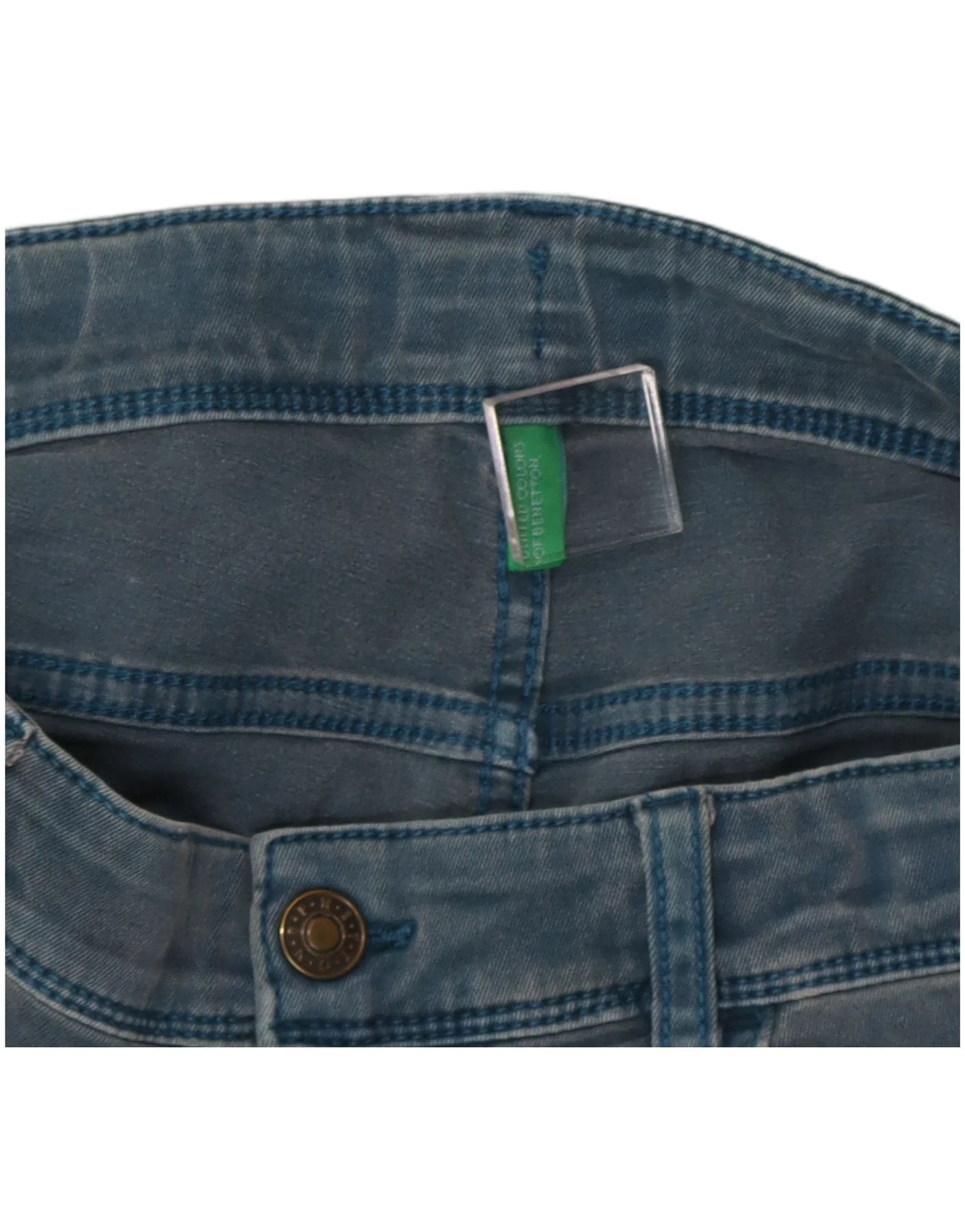 Benetton Boys Slim Jeans 15-16 Years W30 L31 Blue - Image 3