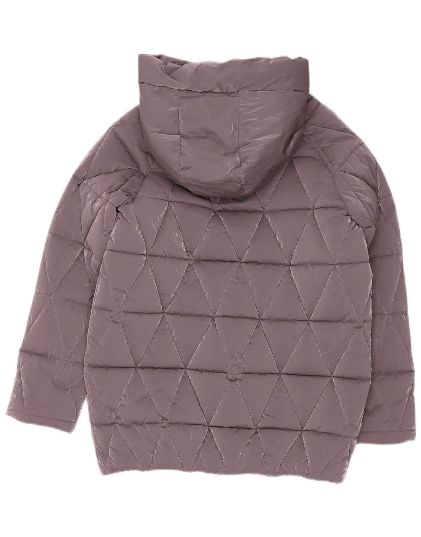 Benetton Girls Hooded Padded Coat 15-16 Years 2XL Grey Polyester - Image 2