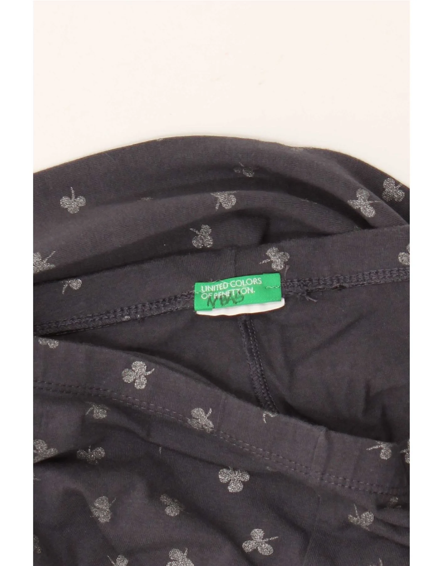 Benetton Girls Leggings 13-14 Years Navy Blue Floral - Image 3