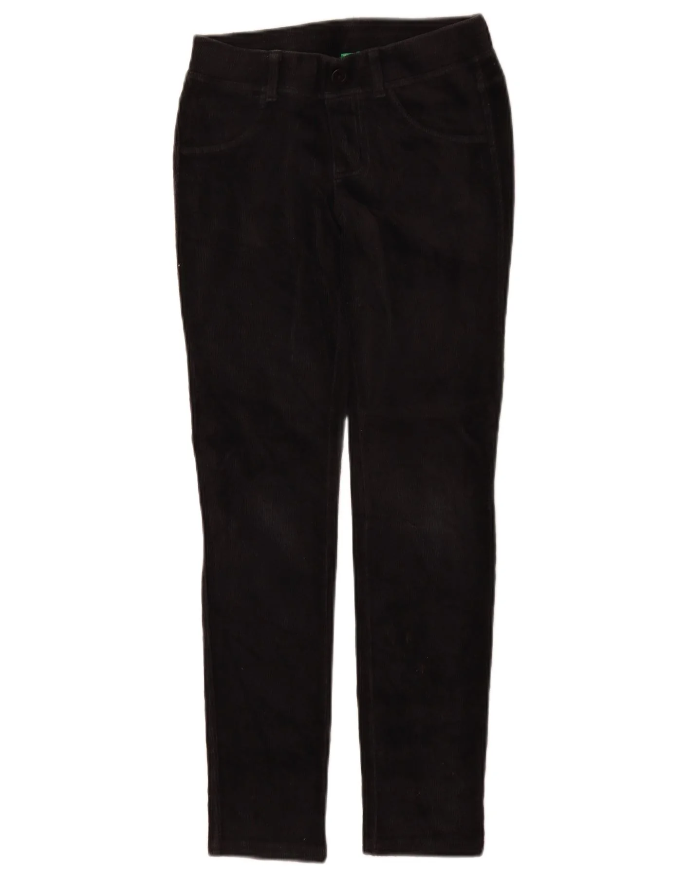Benetton Girls Skinny Corduroy Trousers 9-10 Years W24 L27 Black