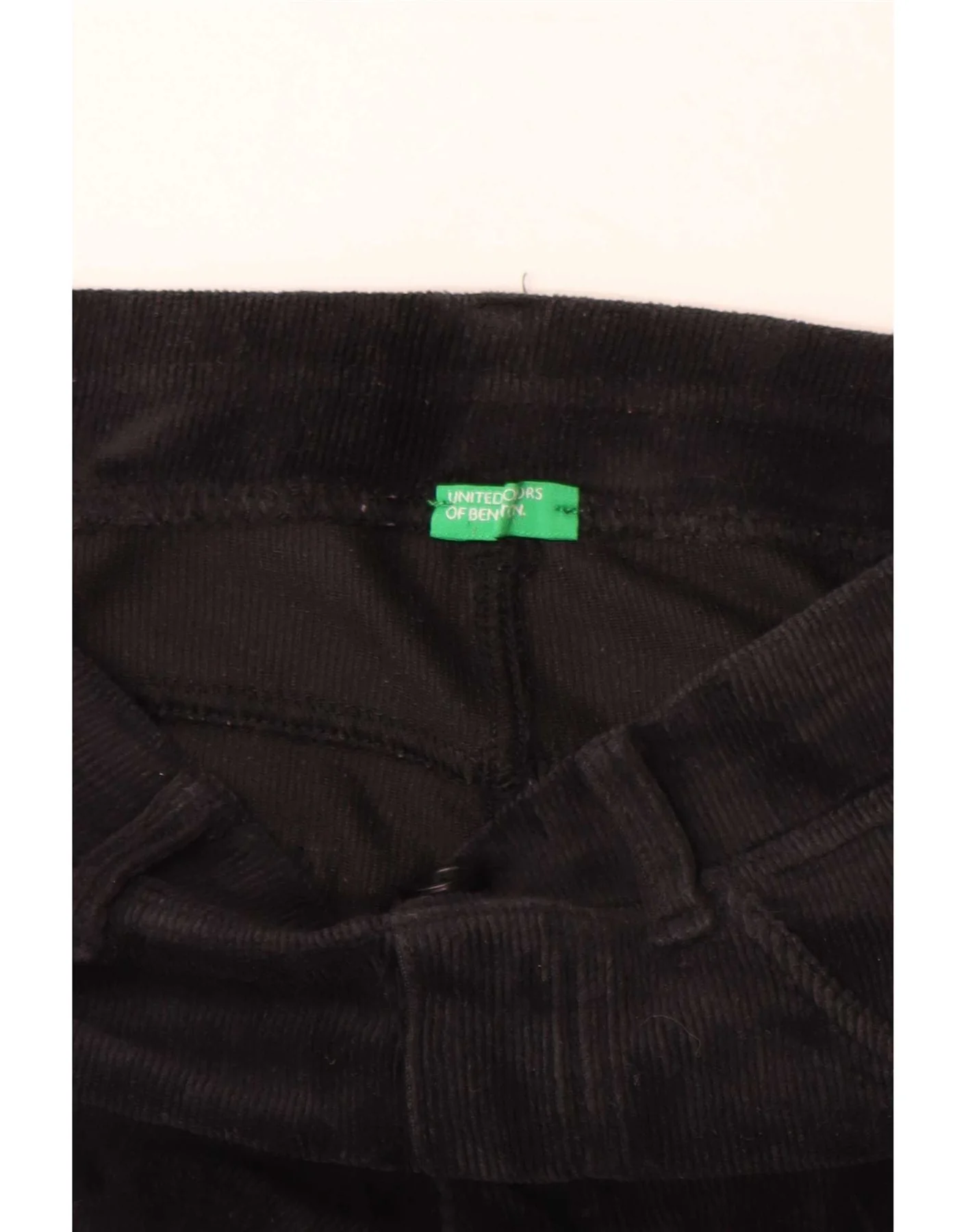 Benetton Girls Skinny Corduroy Trousers 9-10 Years W24 L27 Black - Image 4