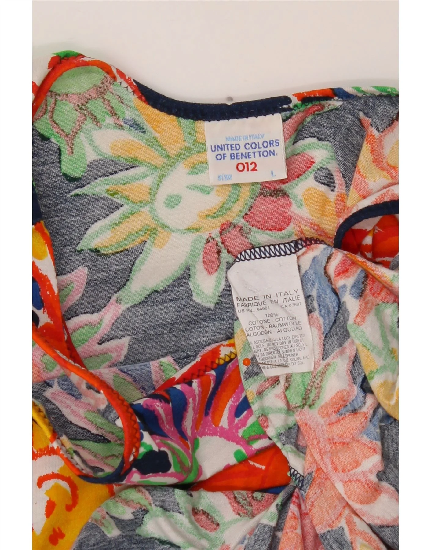 Benetton Girls Tiered Dress 11-12 Years Large Multicoloured Floral - Image 3