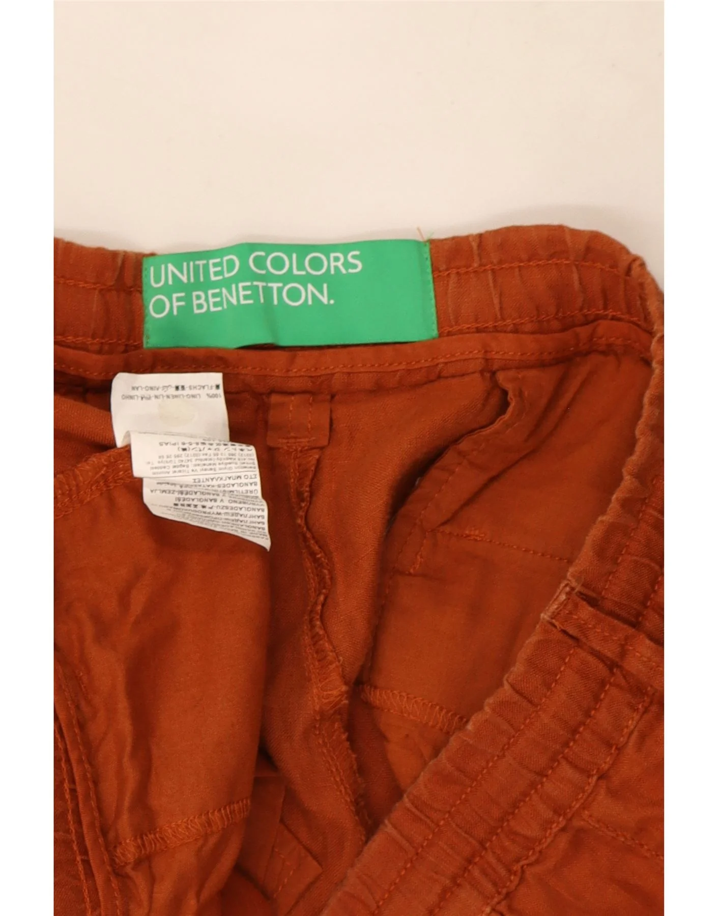 Benetton Mens Chino Shorts IT 56 3XL W44 Brown Linen - Image 4
