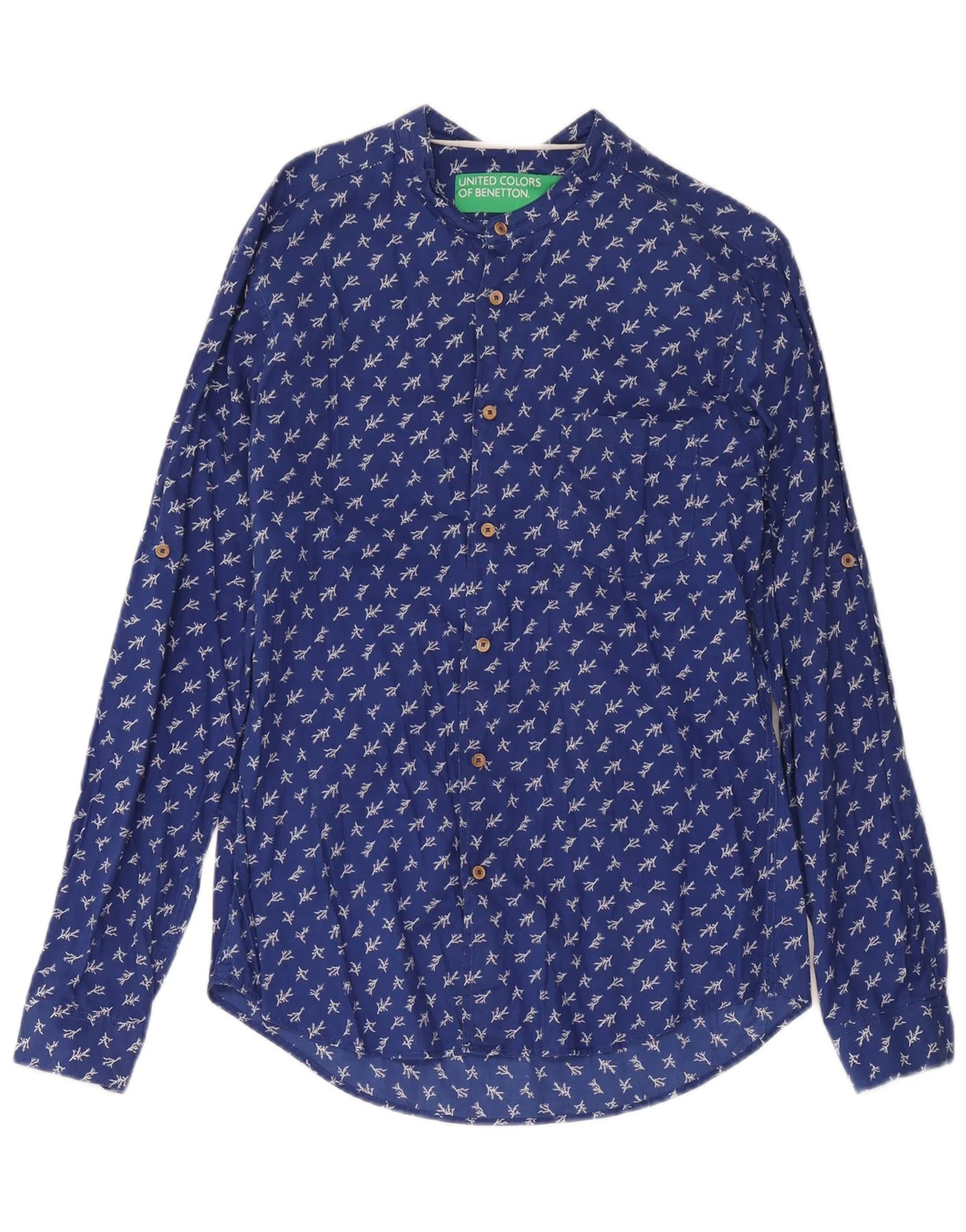 Benetton Mens Shirt XS Blue Floral