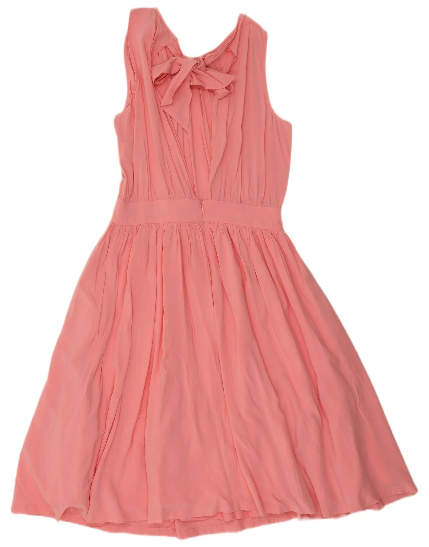 Benetton Womens Halter Dress UK 10 Small Pink Viscose - Image 2