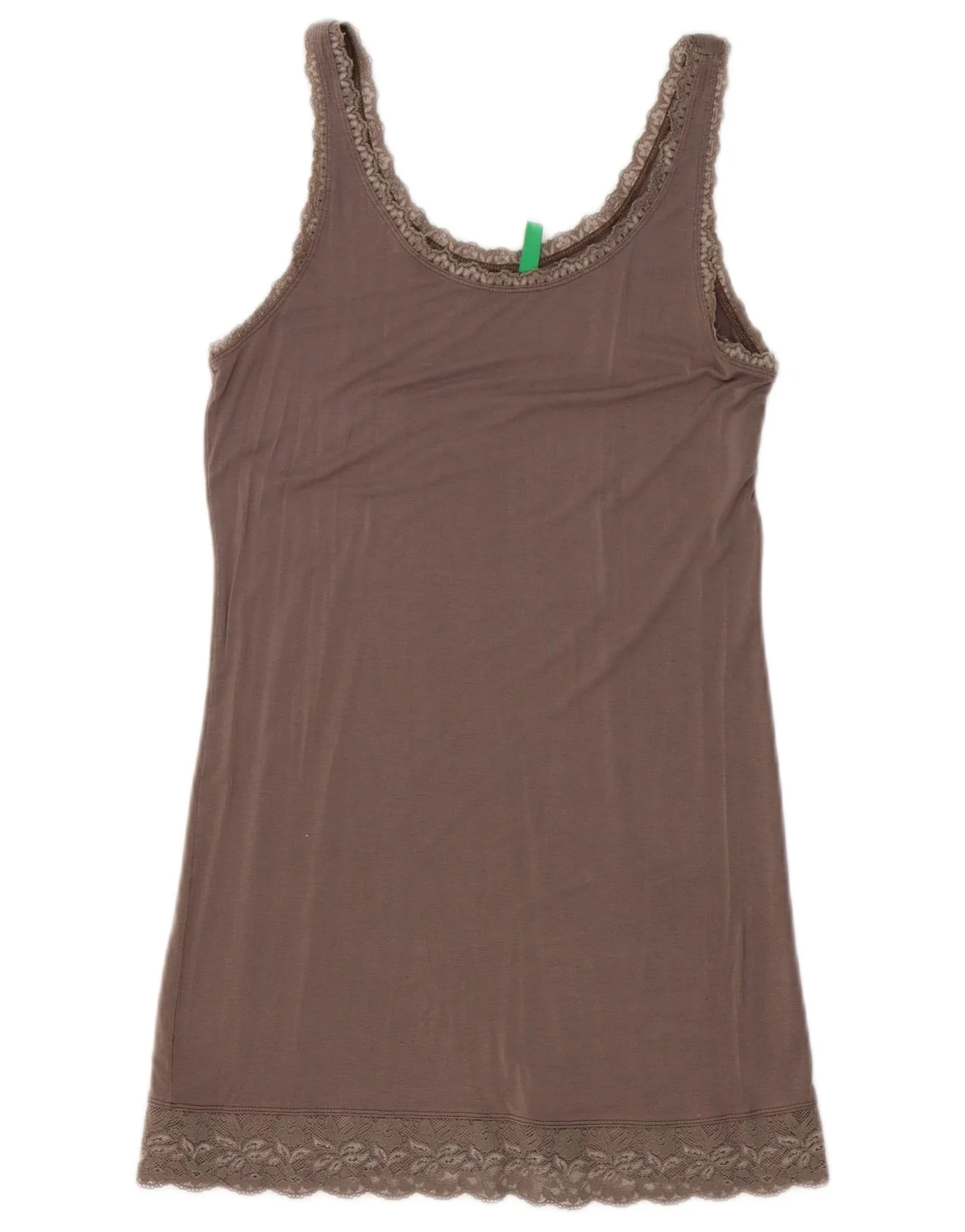 Benetton Womens Mini Slip Dress UK 6 XS Grey Viscose