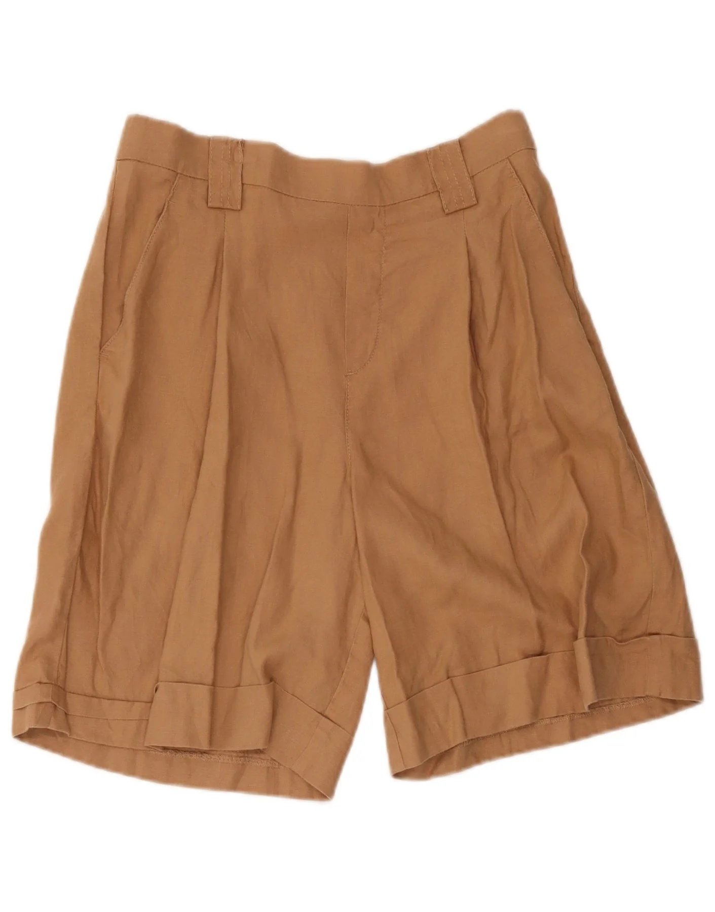 Benetton Womens Pegged Casual Shorts Medium W32 Beige Linen