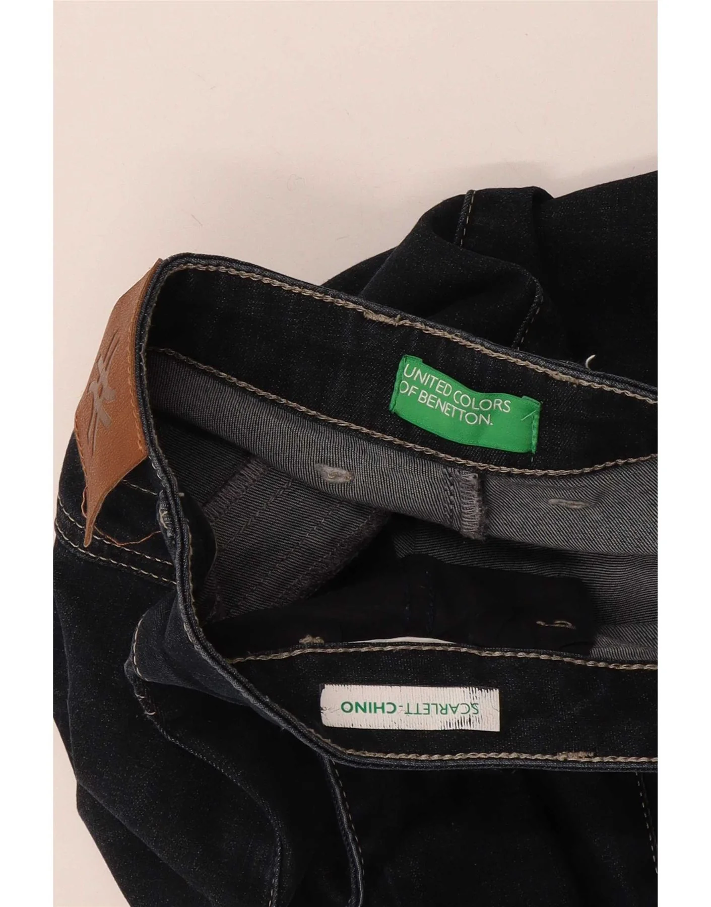Benetton Womens Scarlett-Chino Tapered Jeans W34 L27 Navy Blue - Image 3