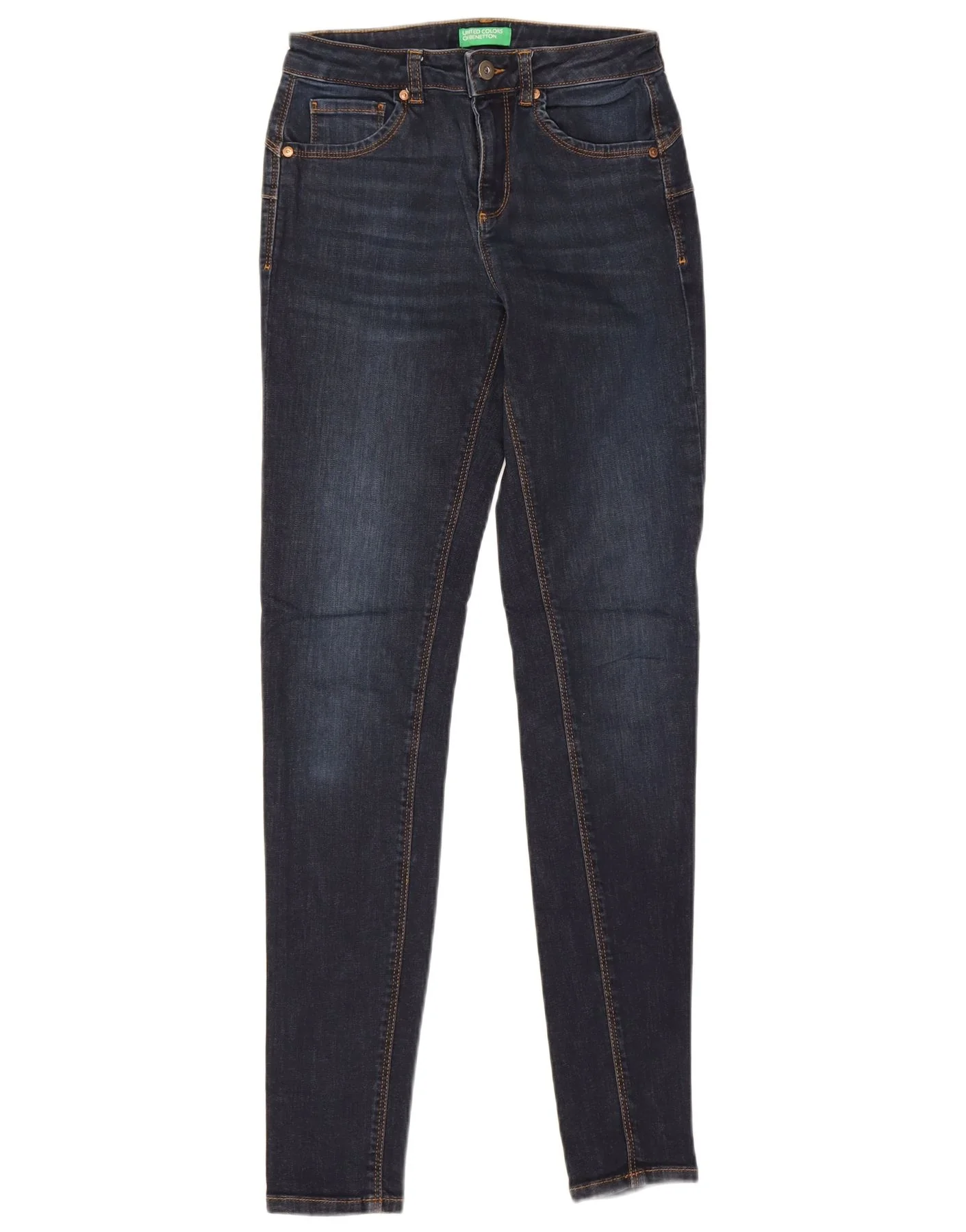 Benetton Womens Skinny Jeans W27 L31 Navy Blue