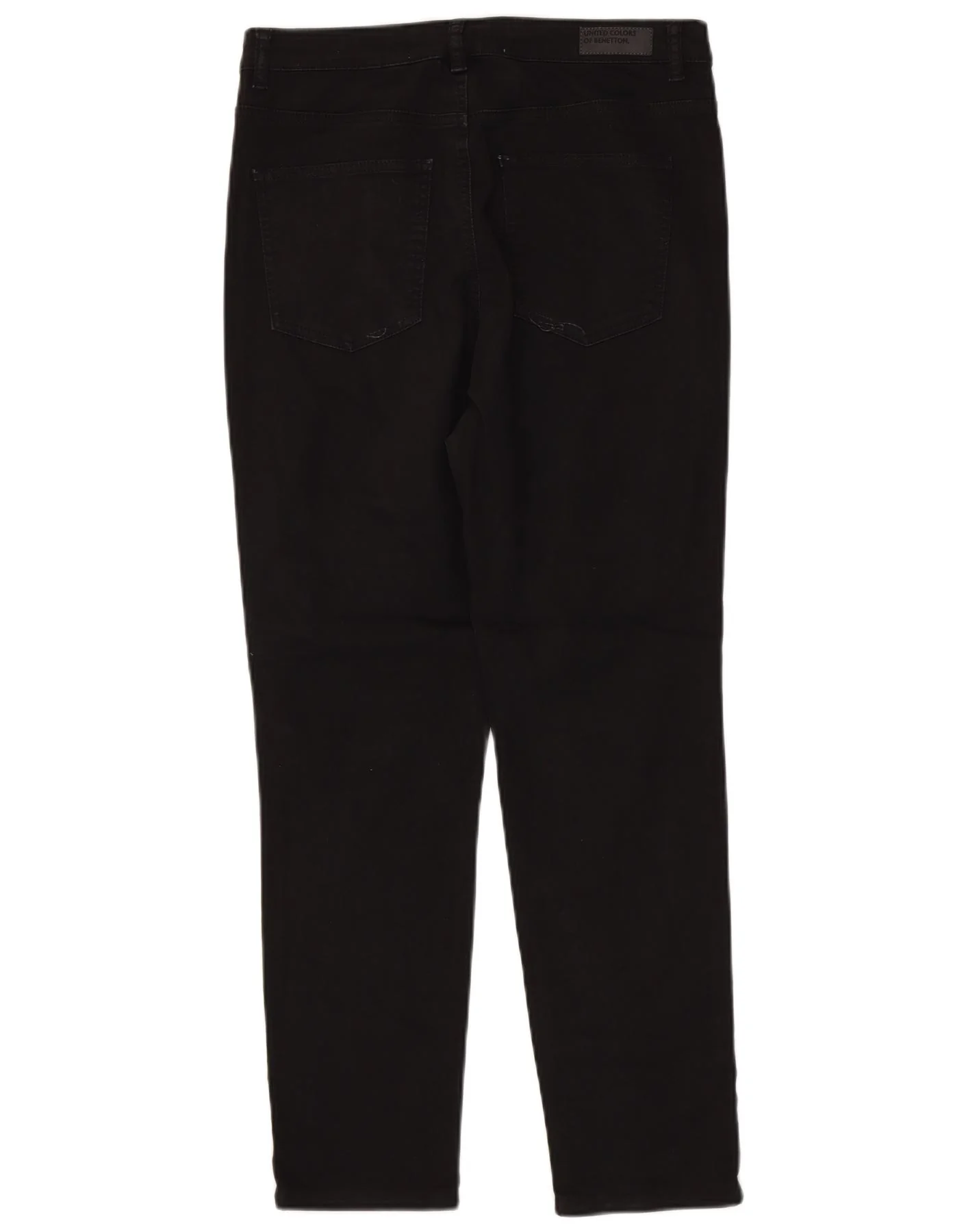 Benetton Womens Slim Casual Trousers W30 L27 Black - Image 2