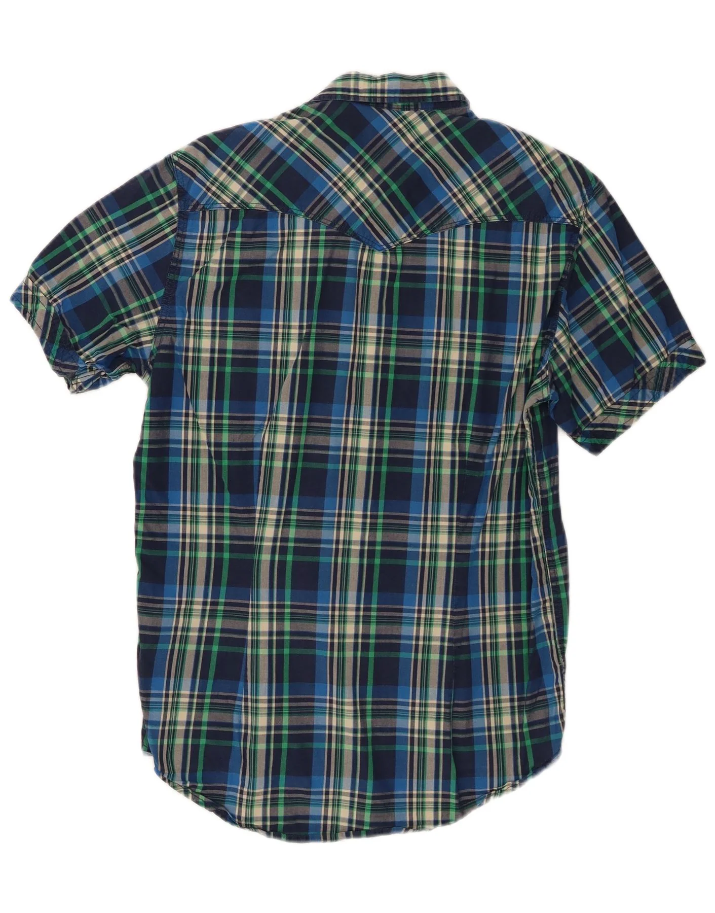 Best Company Mens Short Sleeve Shirt Medium Blue Check - Image 2