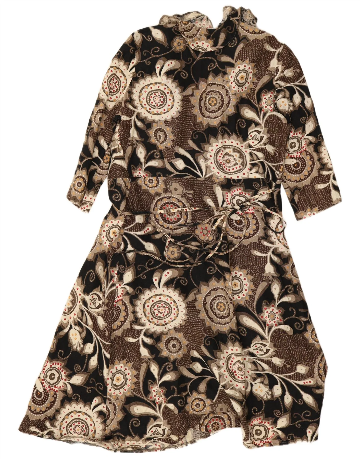 Betty Jackson Womens 3/4 Sleeve Wrap Dress UK 16 Large Multicoloured Floral - Image 2