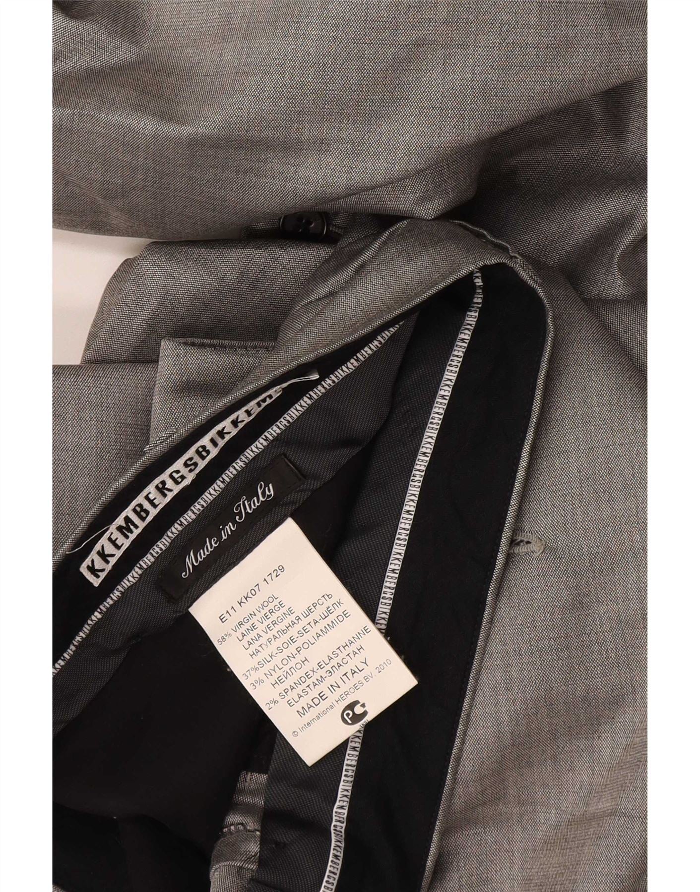 Bikkembergs Mens 1 Button 2 Piece Suit IT 46 Small W34 L36 Grey Wool - Image 4