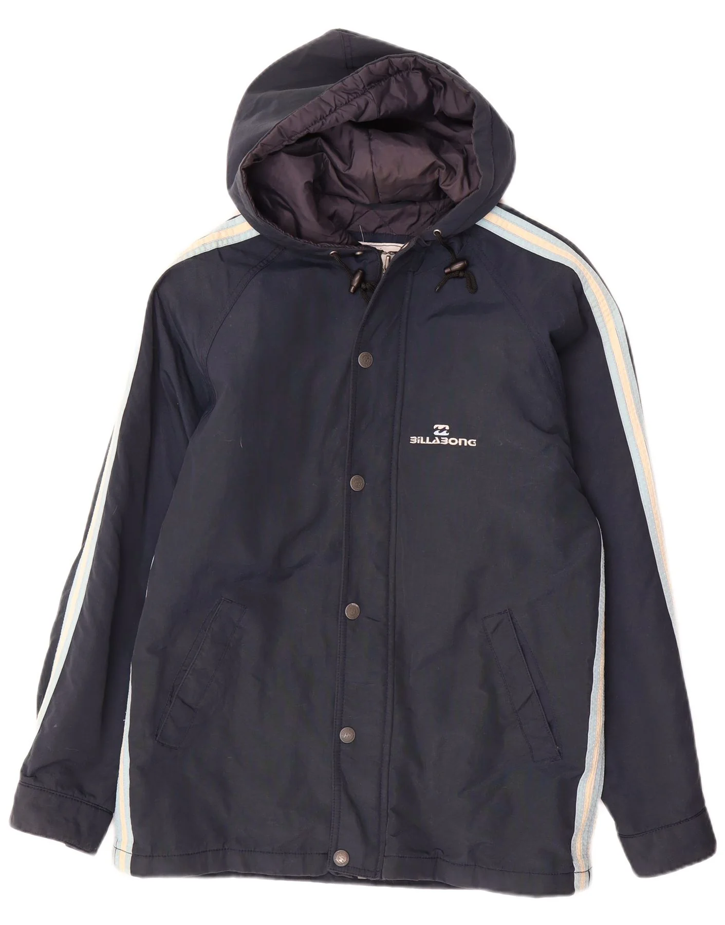 Billabong Boys Hooded Windbreaker Jacket 15-16 Years Navy Blue Colourblock