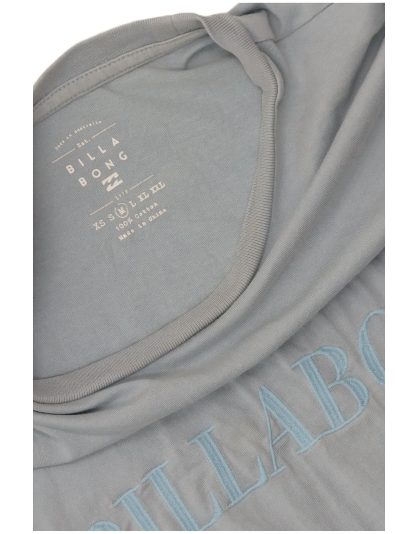 Billabong Womens Crop Graphic T-Shirt Top UK 14 Medium Blue Cotton - Image 3