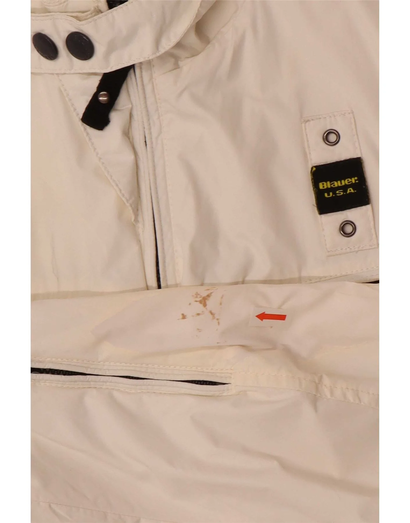 Blauer Womens Bomber Jacket UK 10 Small White Nylon - Image 3