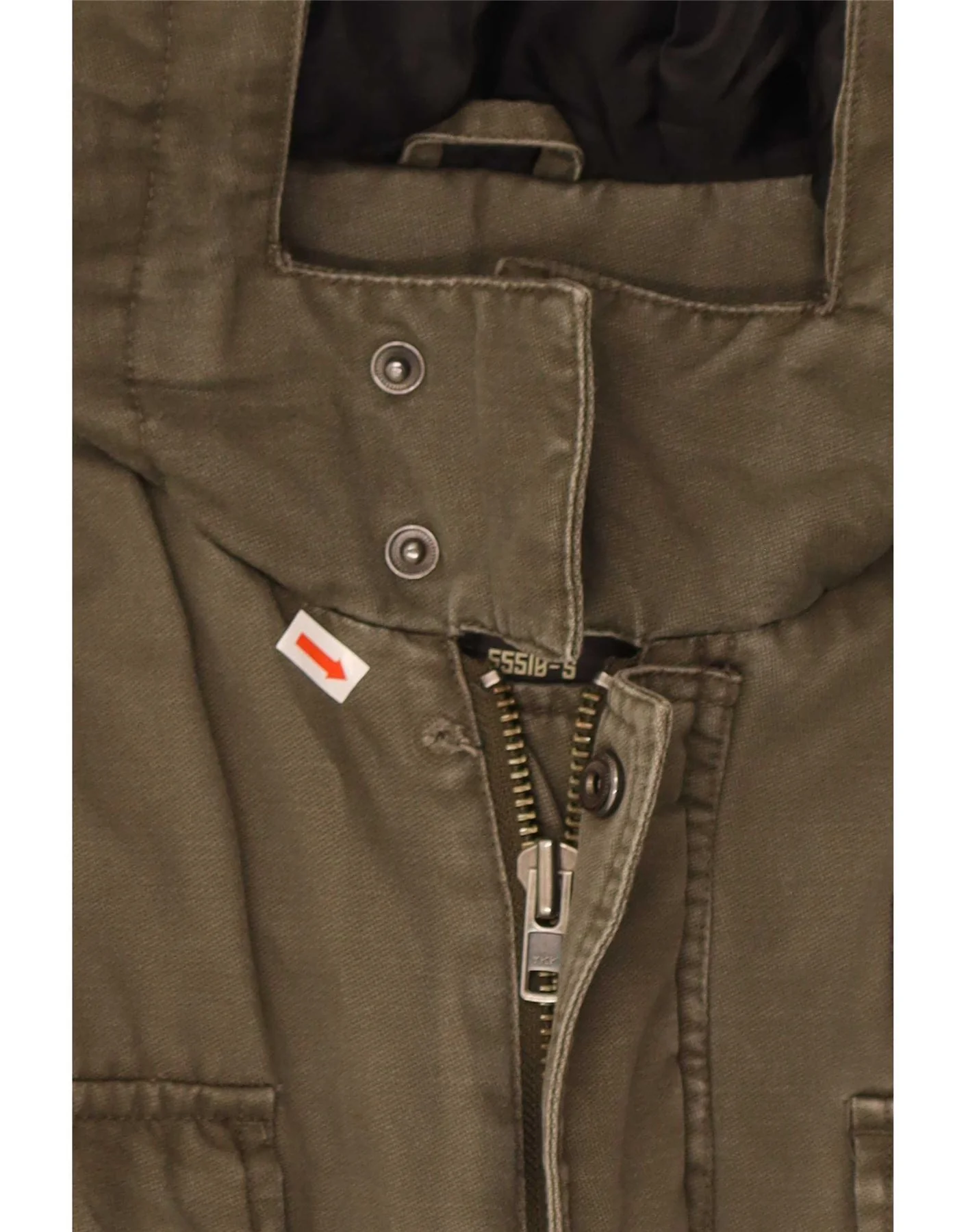Blend Mens Hooded Parka Jacket UK 40 Large Khaki Cotton - Image 3