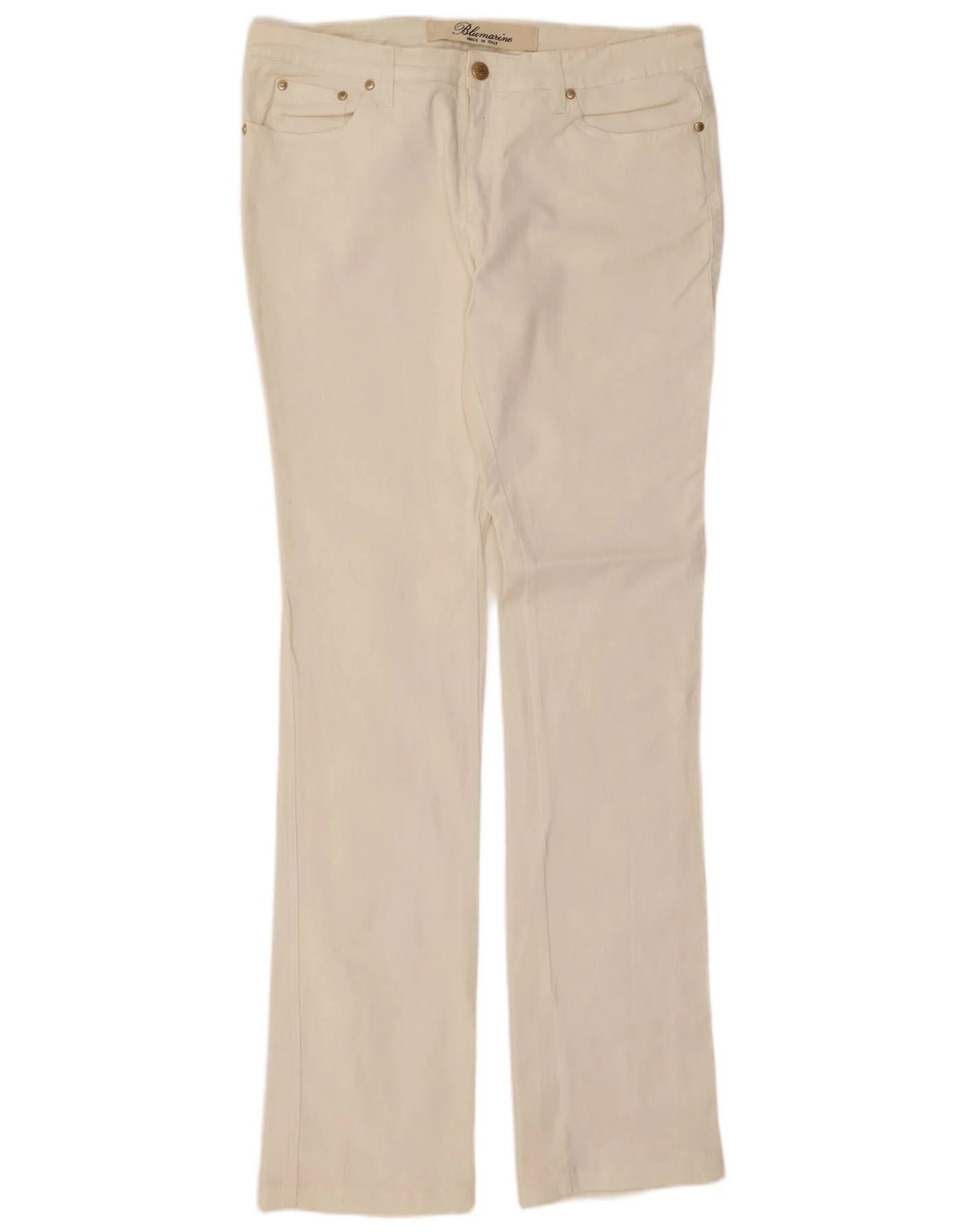 Blumarine Womens Slim Bootcut Jeans W30 L35 White Cotton