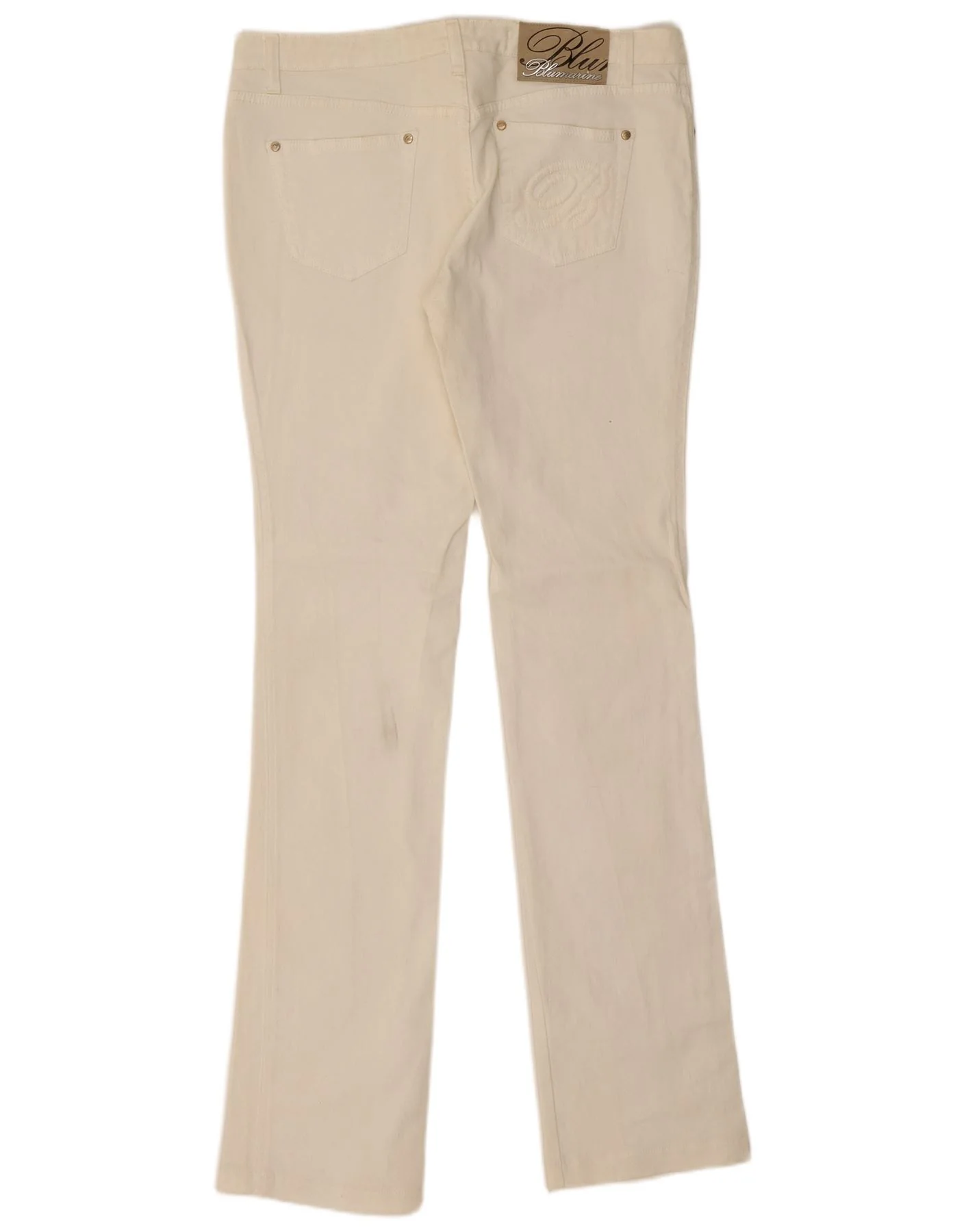 Blumarine Womens Slim Bootcut Jeans W30 L35 White Cotton - Image 2