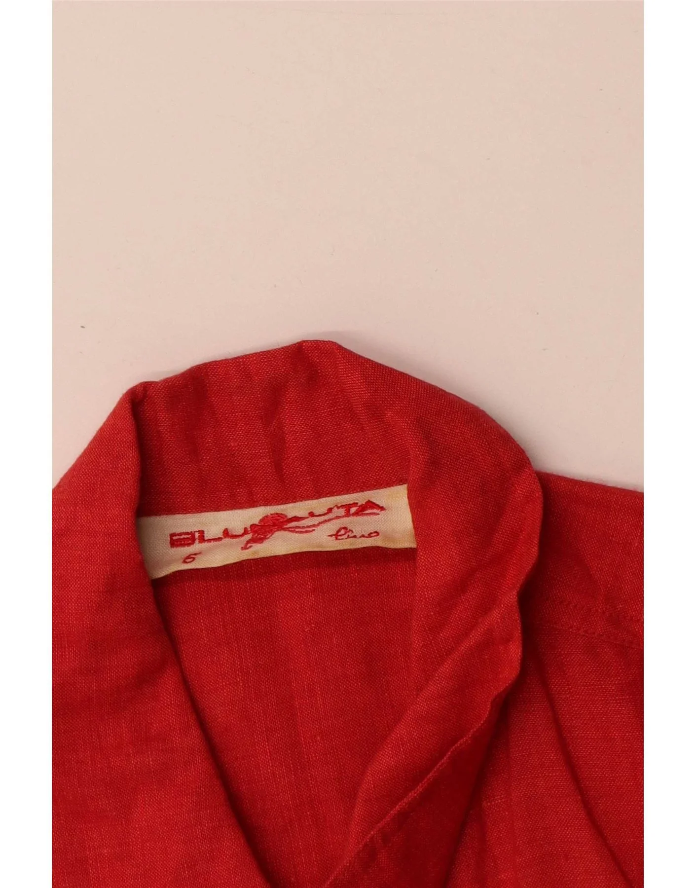 Blunauta Womens Crop Loose Fit Bomber Jacket UK 6 XS Red Linen - Image 3