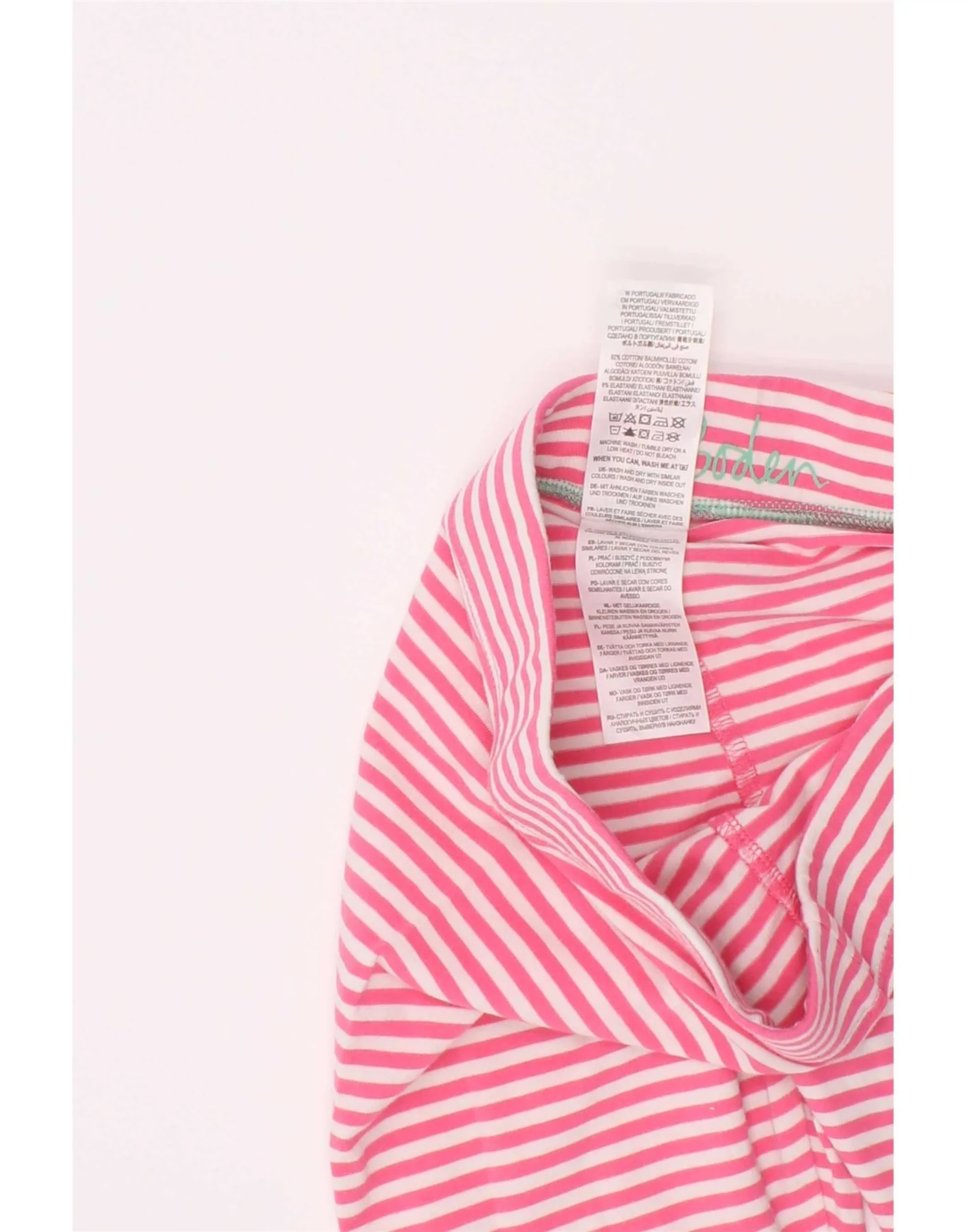 Boden Girls Leggings 6-7 Years Pink Striped Cotton - Image 3