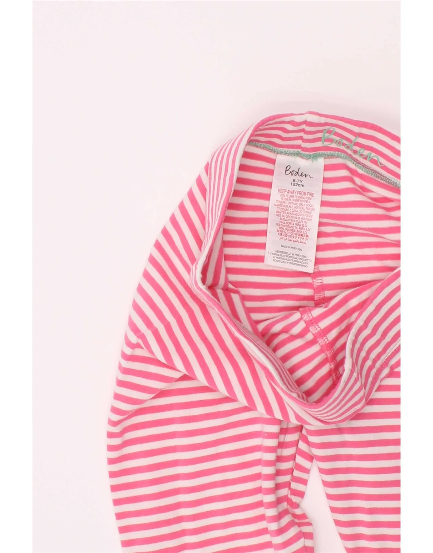 Boden Girls Leggings 6-7 Years Pink Striped Cotton - Image 4