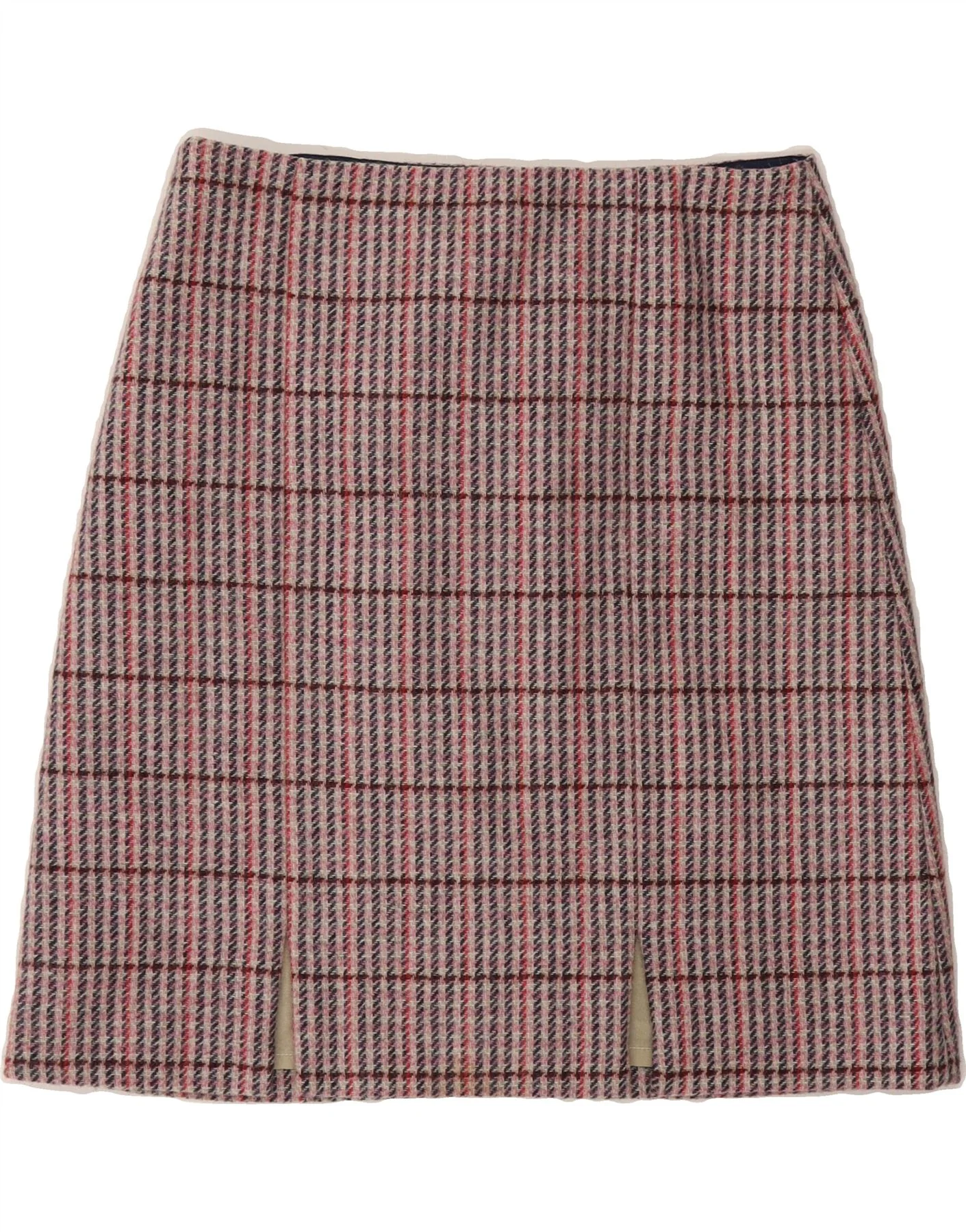 BODEN Womens A-Line Skirt UK 10 Small W30  Pink Check Wool