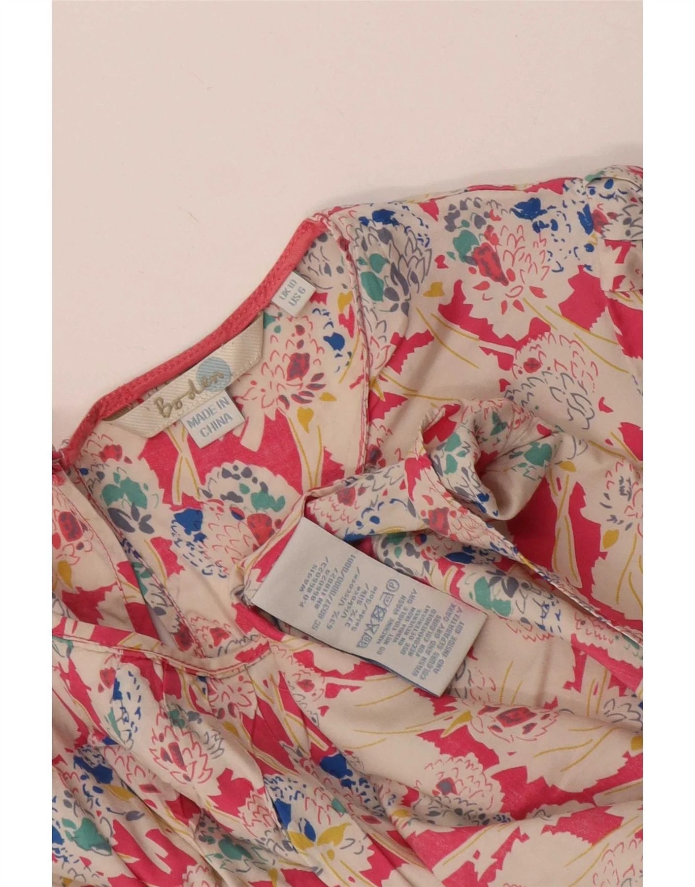 Boden Womens Blouse Top UK 10 Small Multicoloured Floral Viscose - Image 3