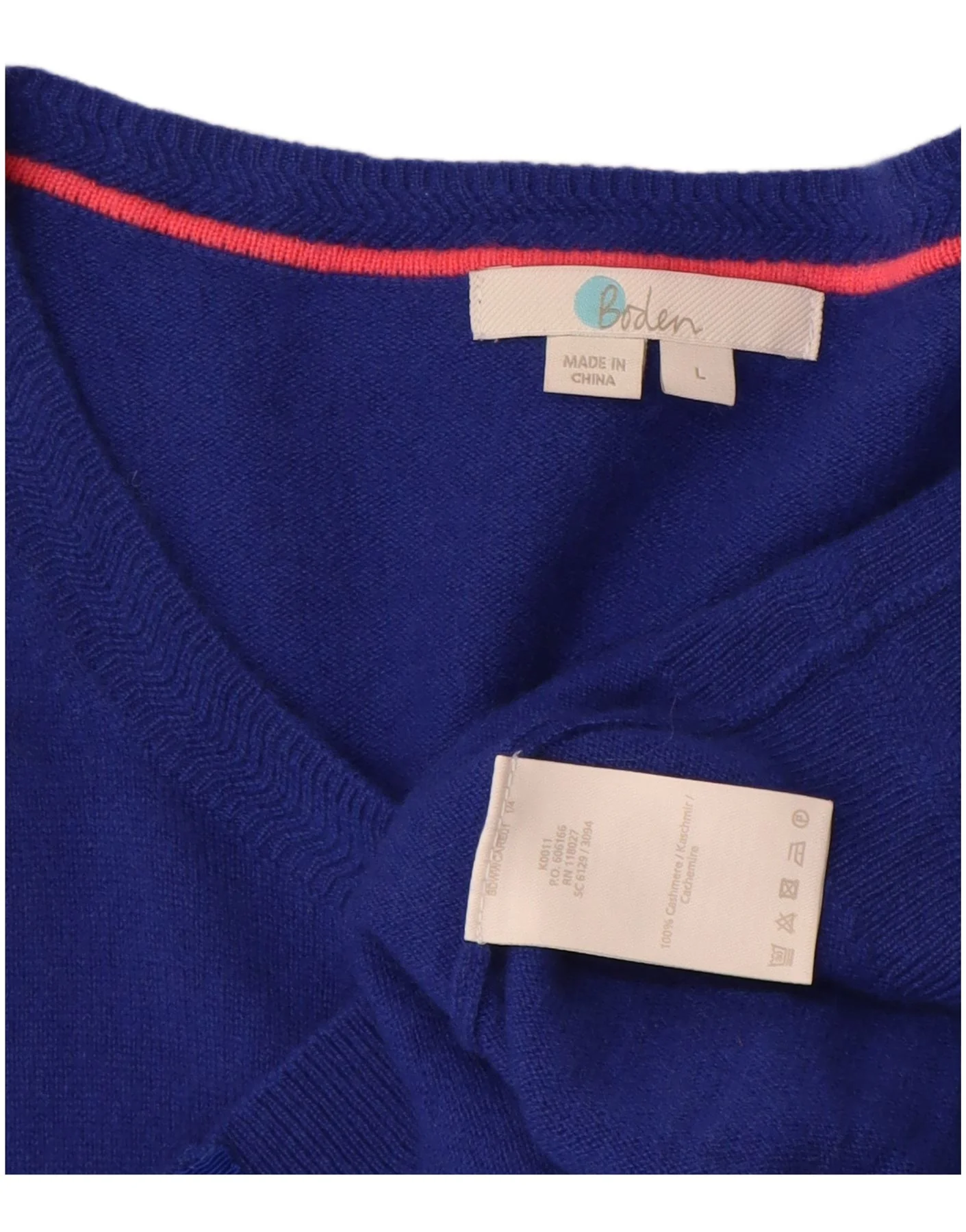 Boden Womens Cardigan Sweater UK 16 Large Blue Cashmere - Image 3