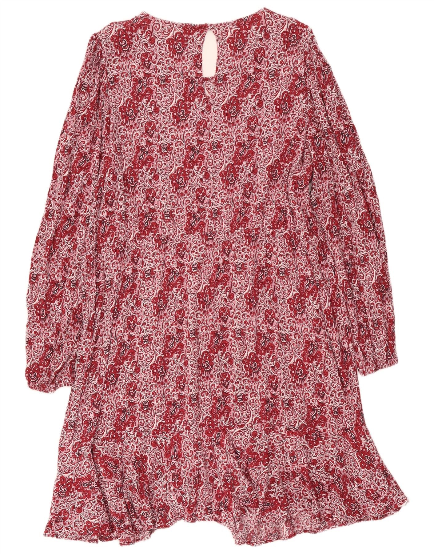 Boden Womens Long Sleeve Shift Dress UK 22 3XL Red Paisley Viscose - Image 2
