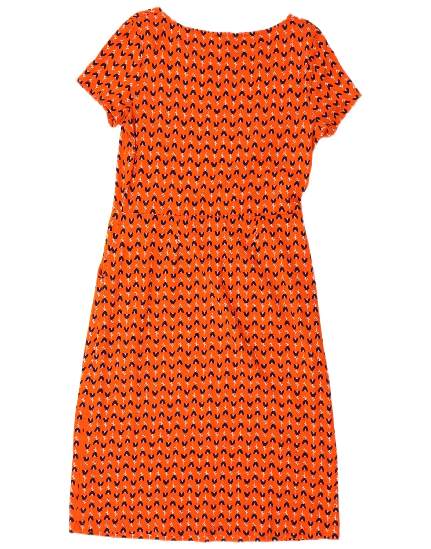 Boden Womens Sheath Dress UK 12 Medium Orange Floral Cotton - Image 2