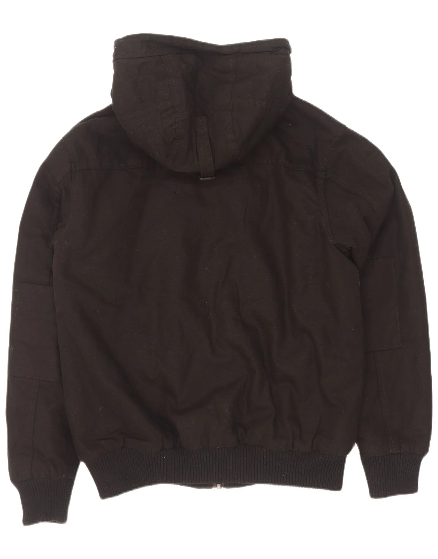 Brandit Mens Hooded Padded Bomber Jacket UK 38 Medium Black Polyester - Image 2
